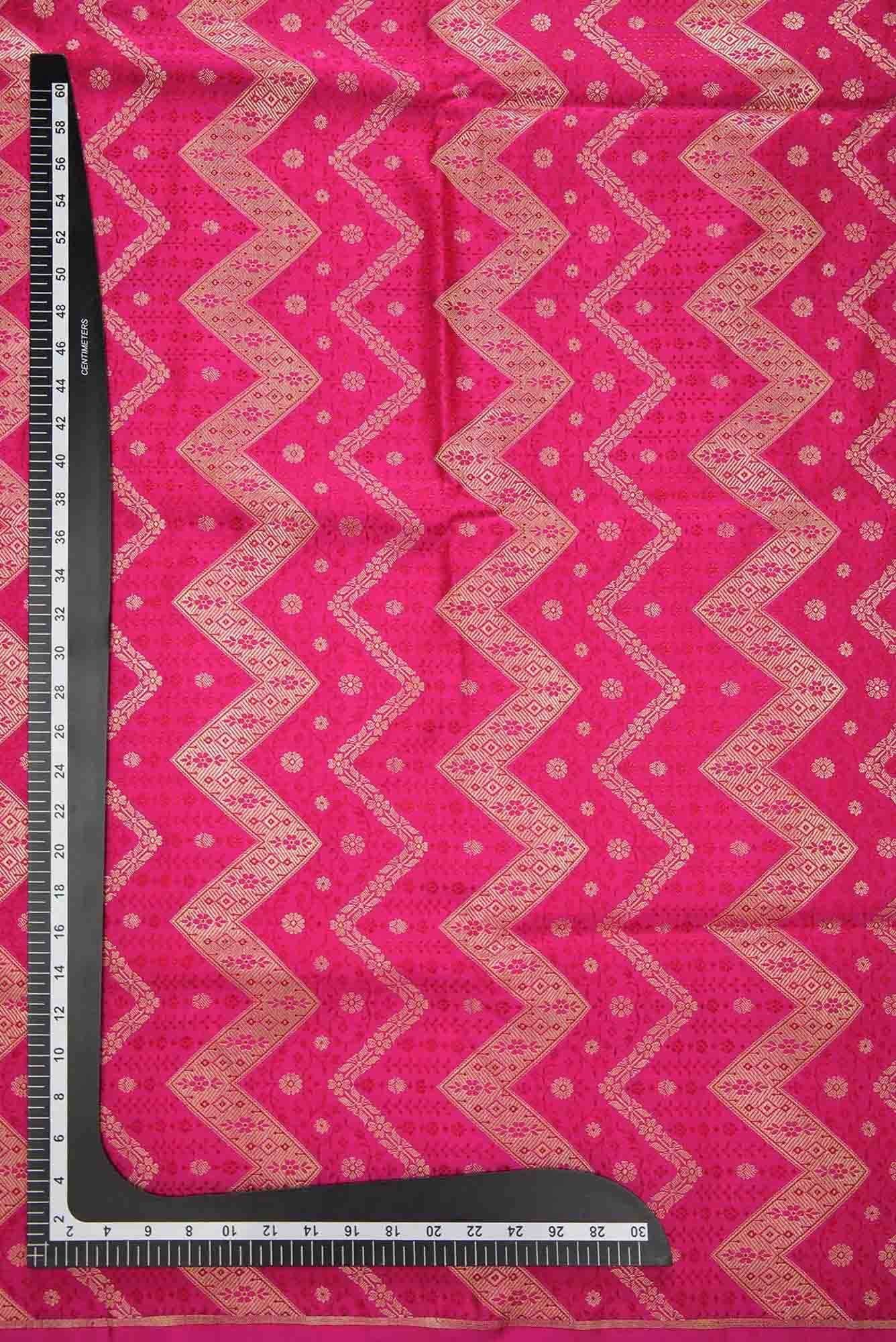 Dark Pink Banarasi Silk Dress Material