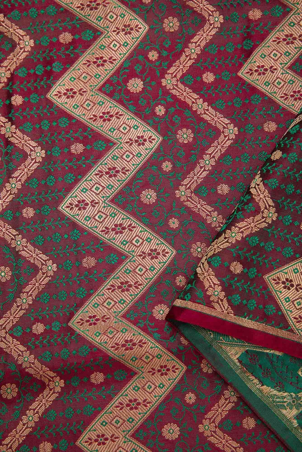 Magenta Banarasi Silk Dress Material