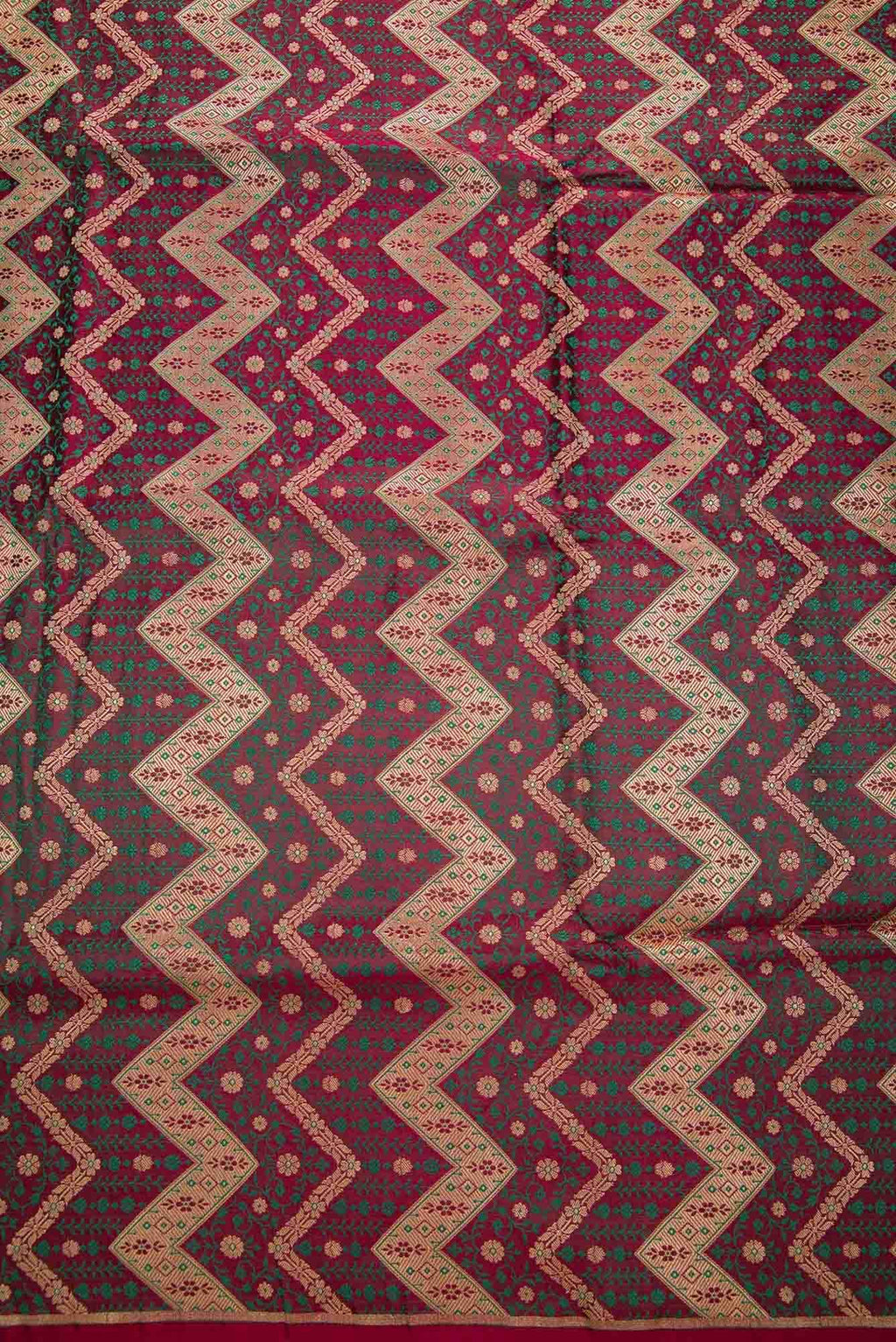 Magenta Banarasi Silk Dress Material