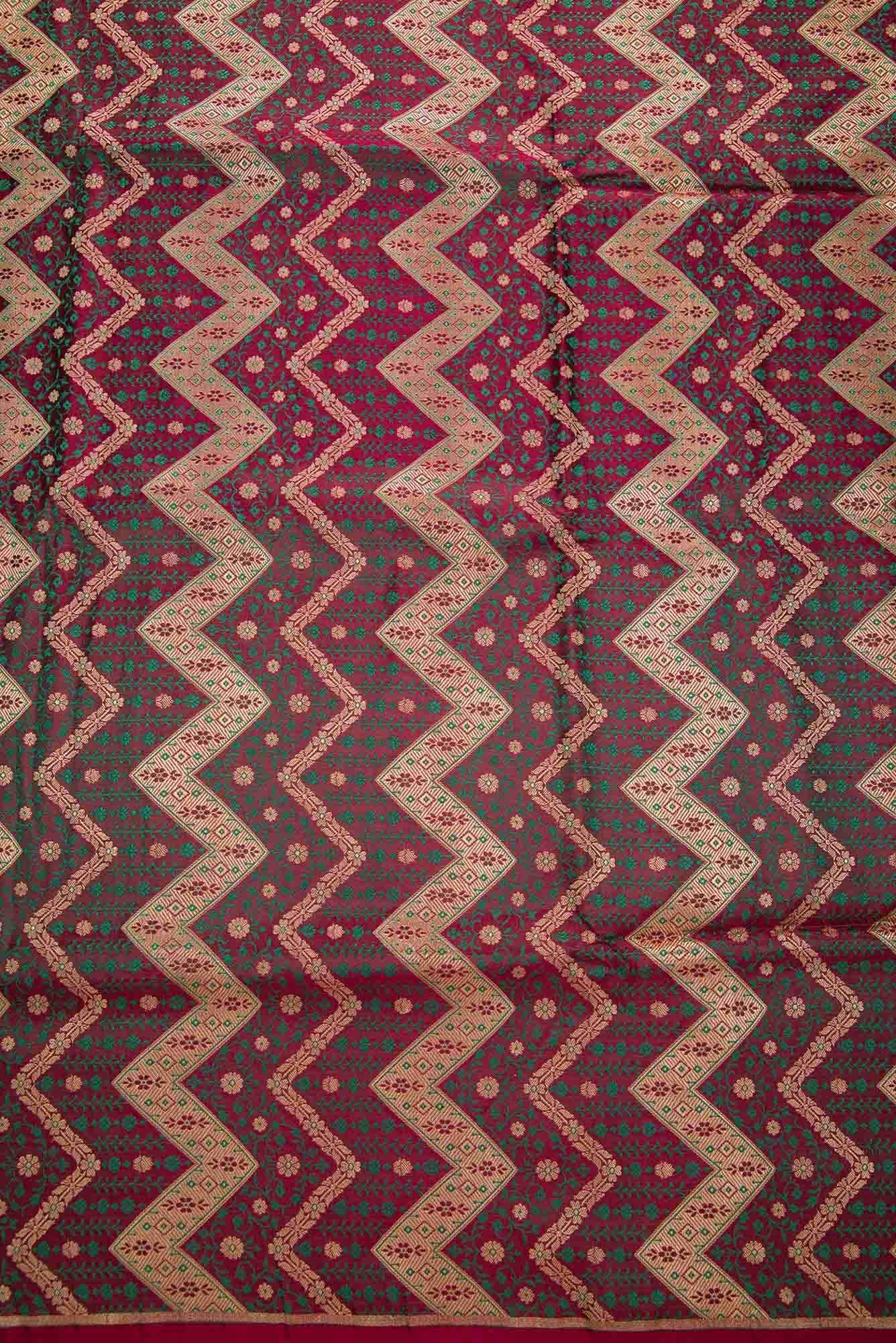 Magenta Banarasi Silk Dress Material