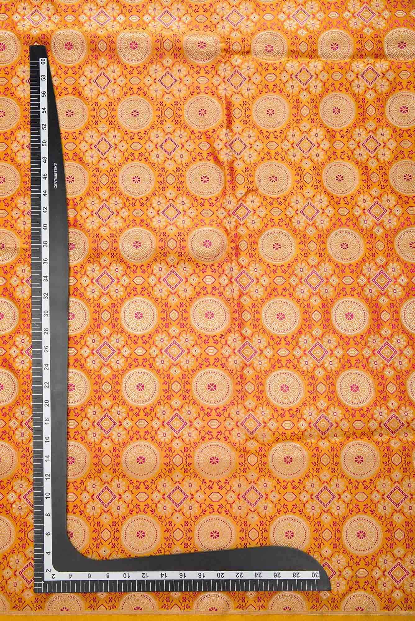 Mustard Banarasi Silk Dress Material