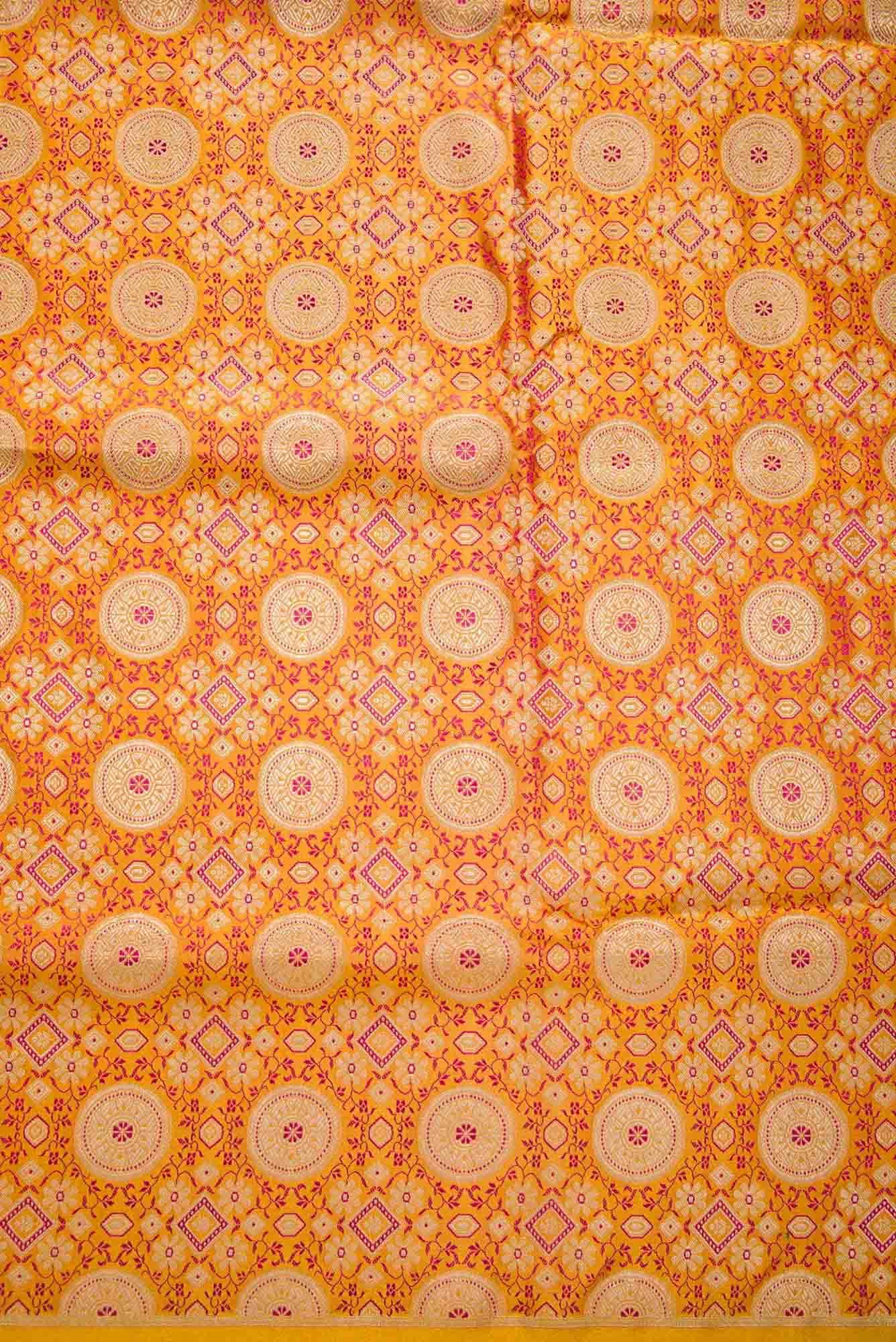 Mustard Banarasi Silk Dress Material