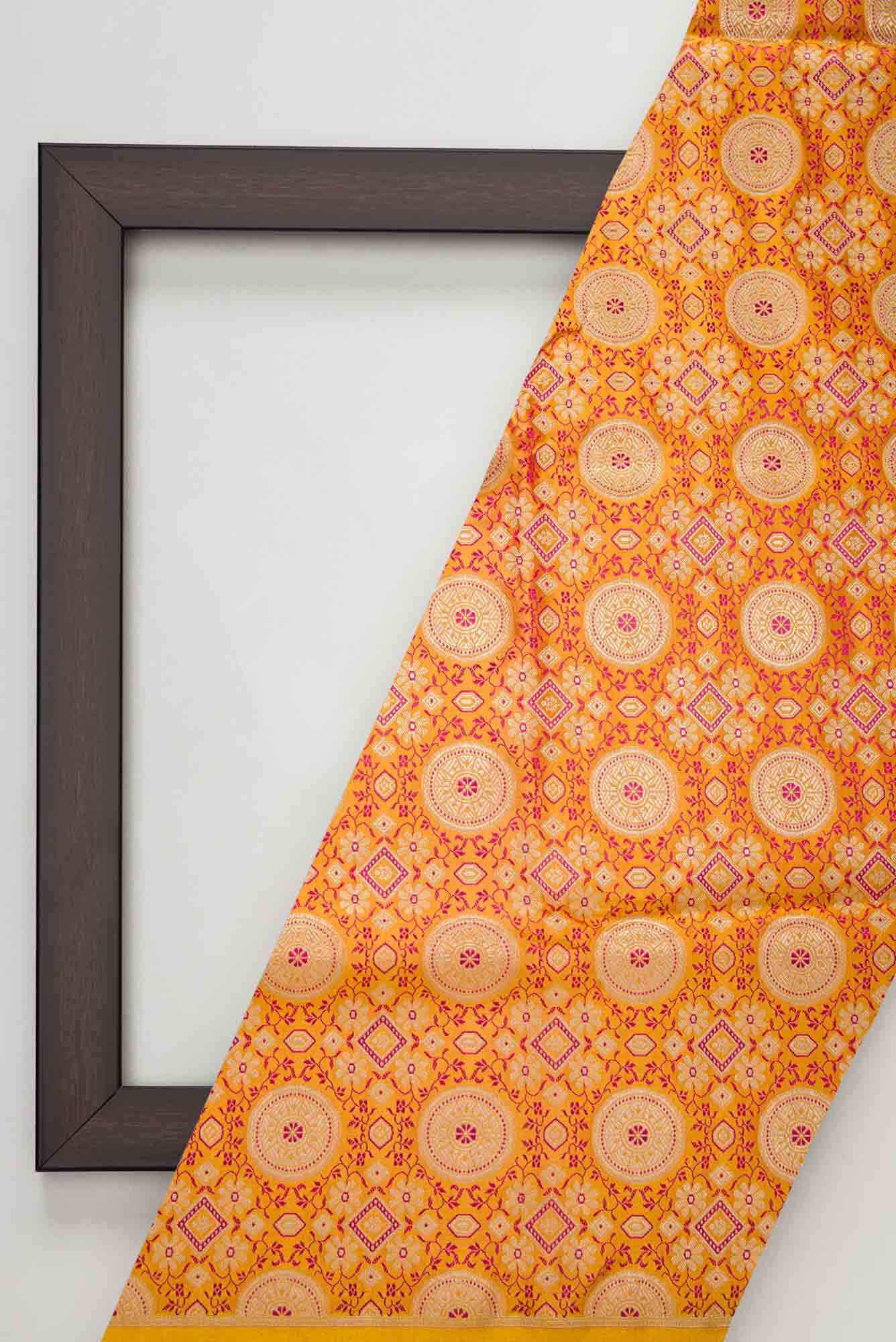 Mustard Banarasi Silk Dress Material