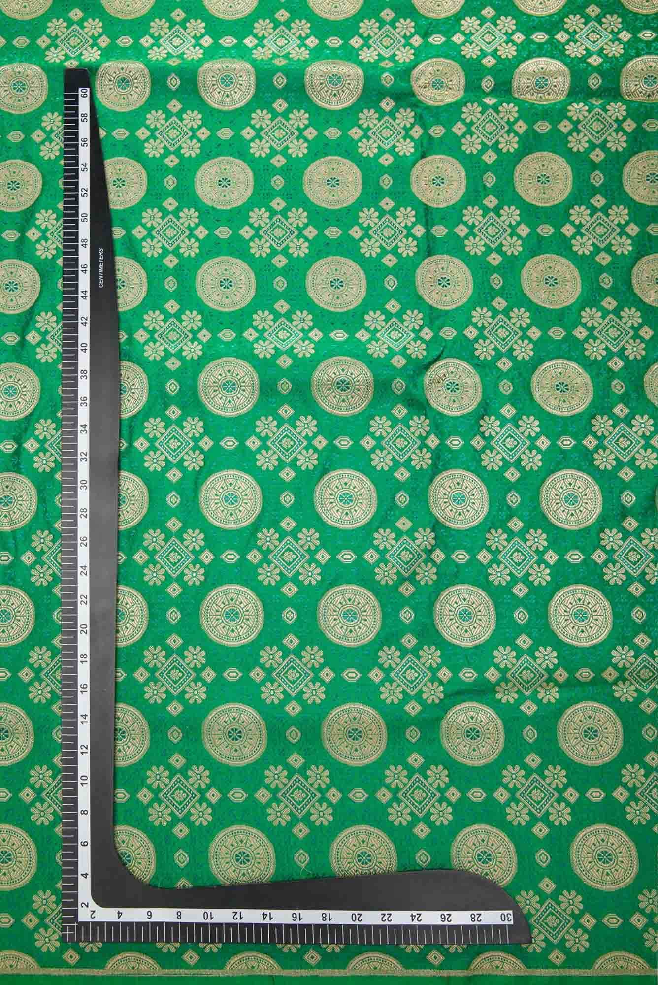 Green Banarasi Silk Dress Material