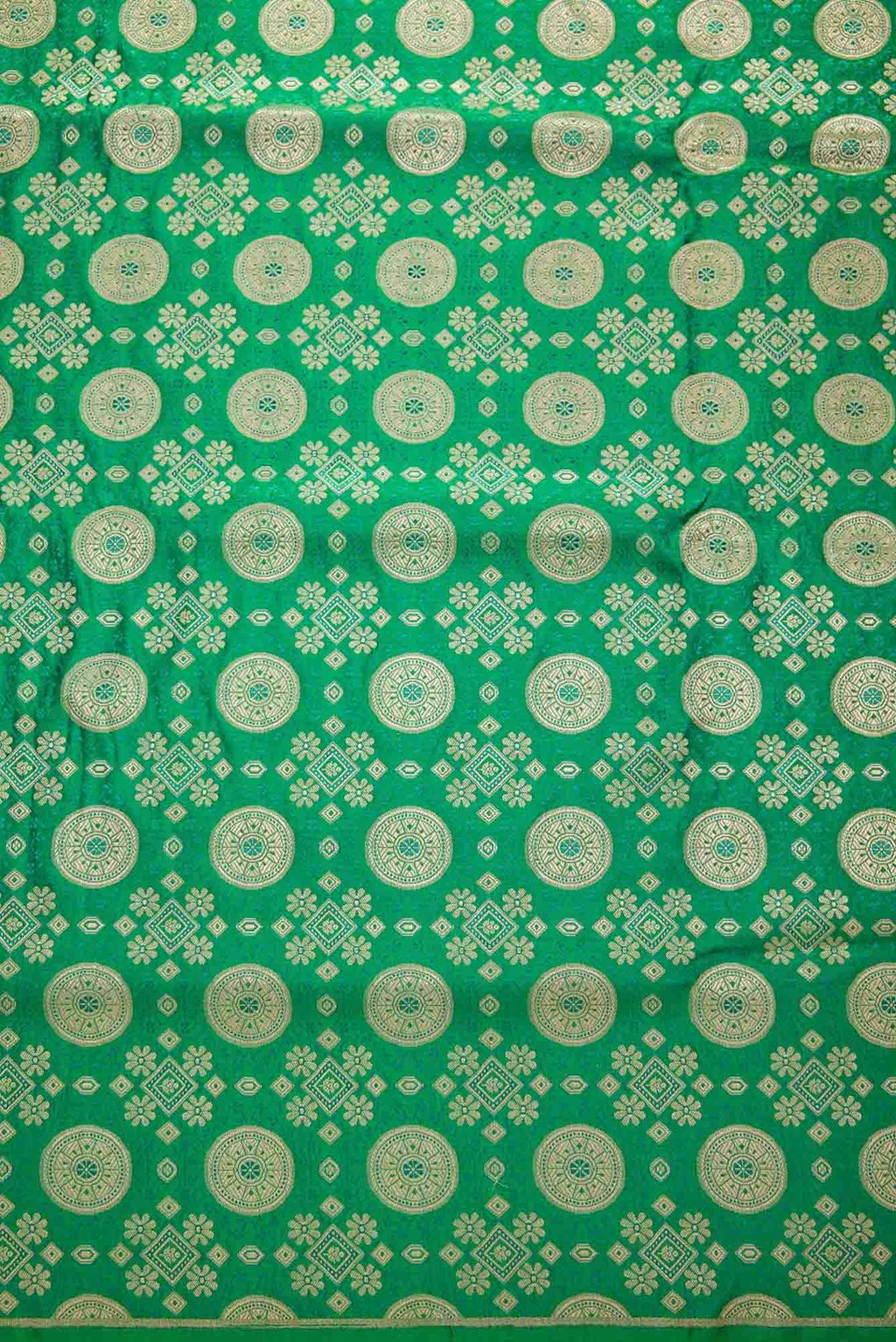 Green Banarasi Silk Dress Material