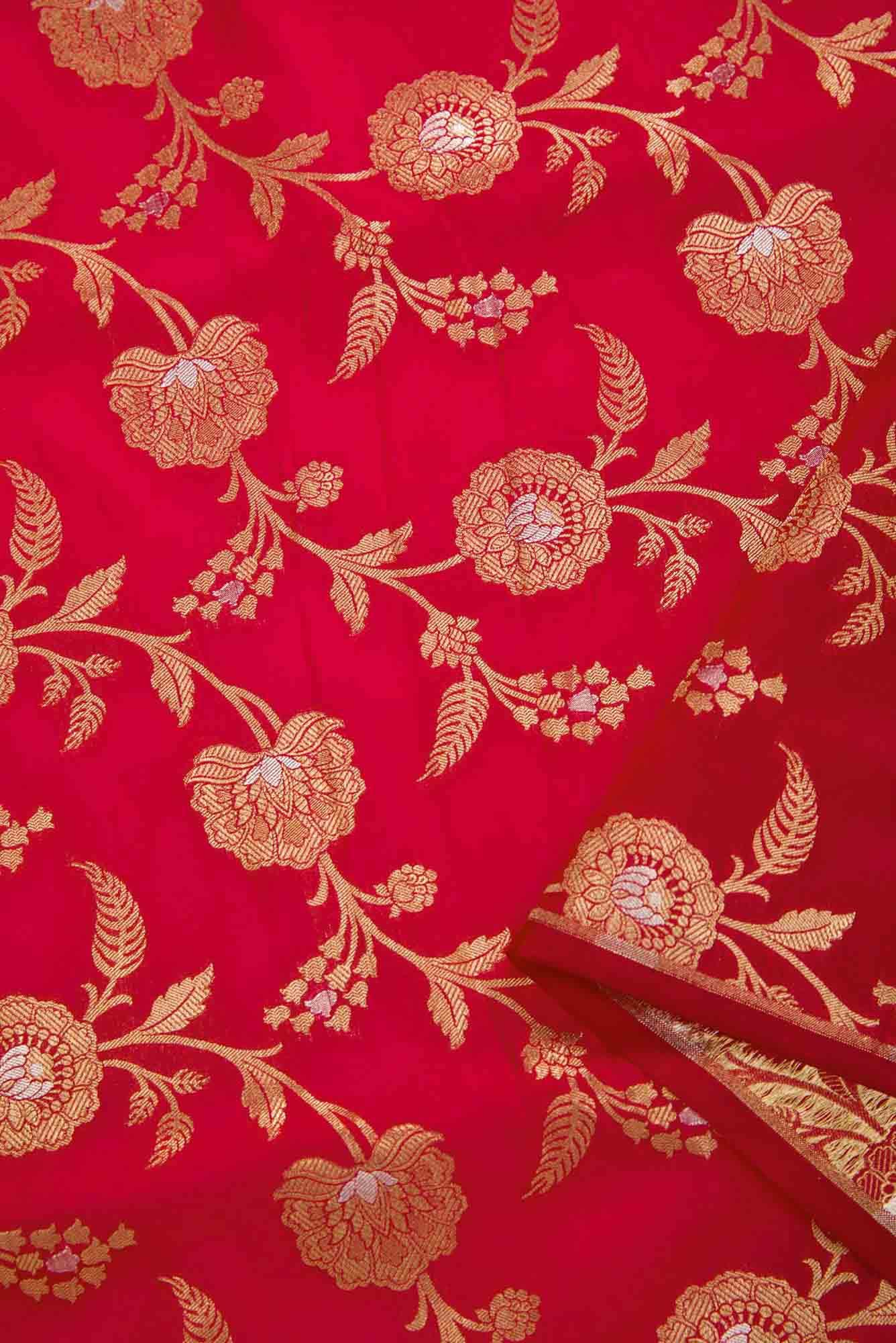 Dark Pink Banarasi Silk Dress Material