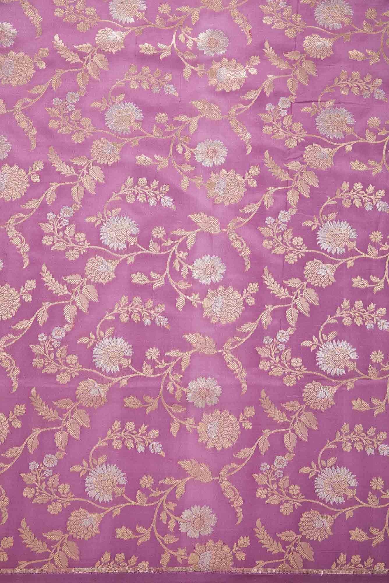 Lavender Banarasi Silk Dress Material