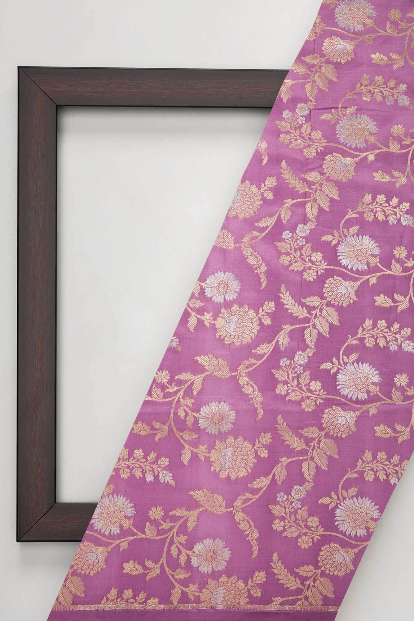 Lavender Banarasi Silk Dress Material