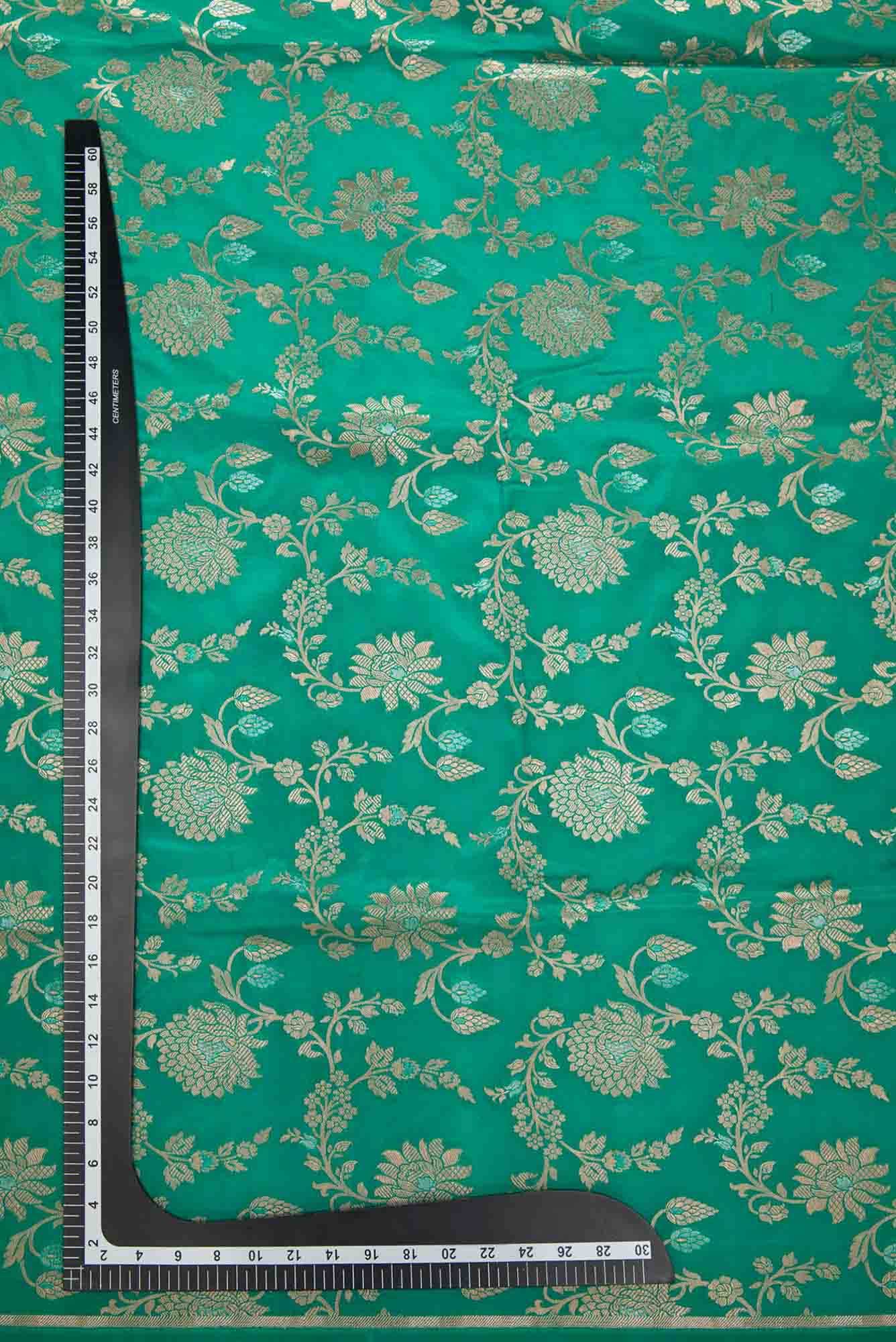 Green Banarasi Silk Dress Material