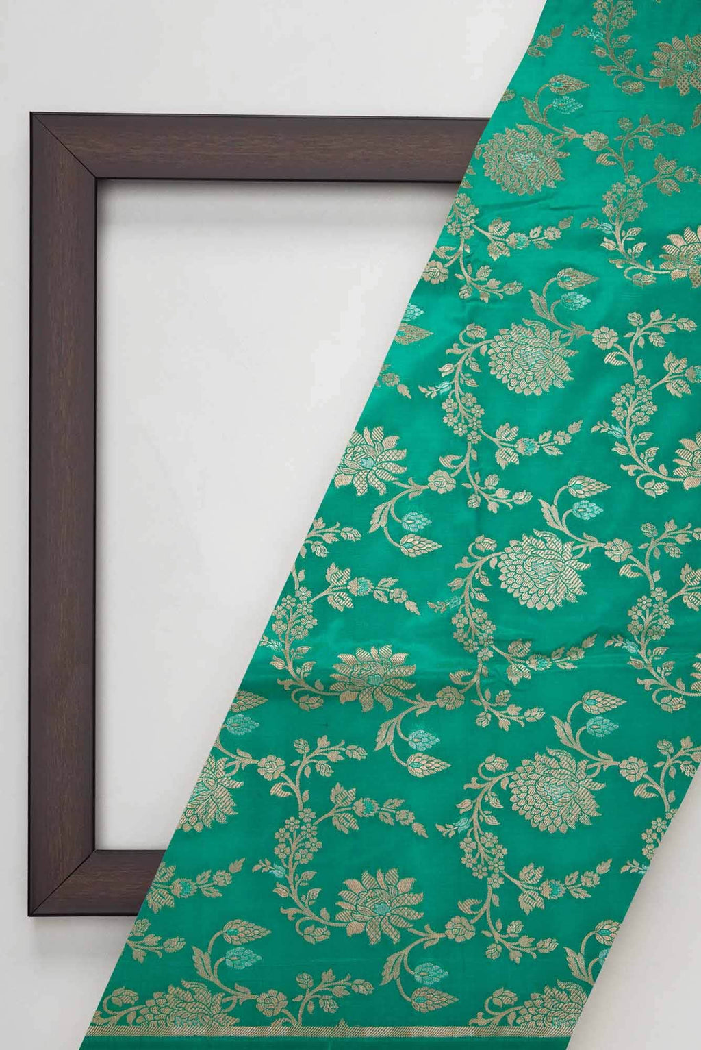 Green Banarasi Silk Dress Material