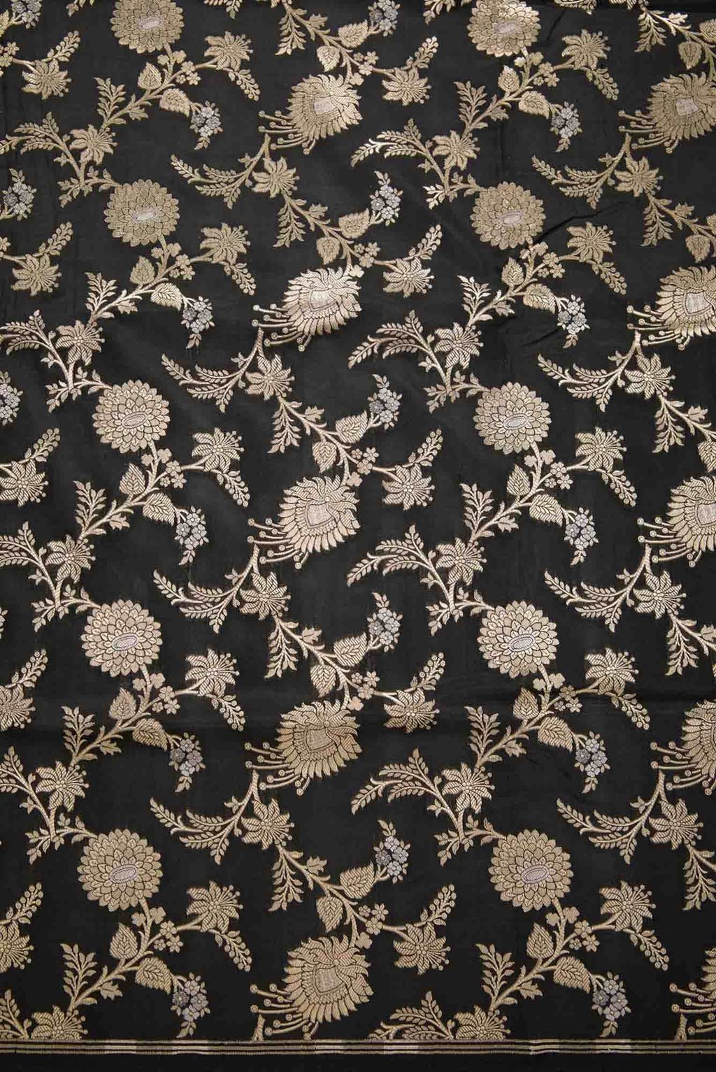 Black Banarasi Silk Dress Material