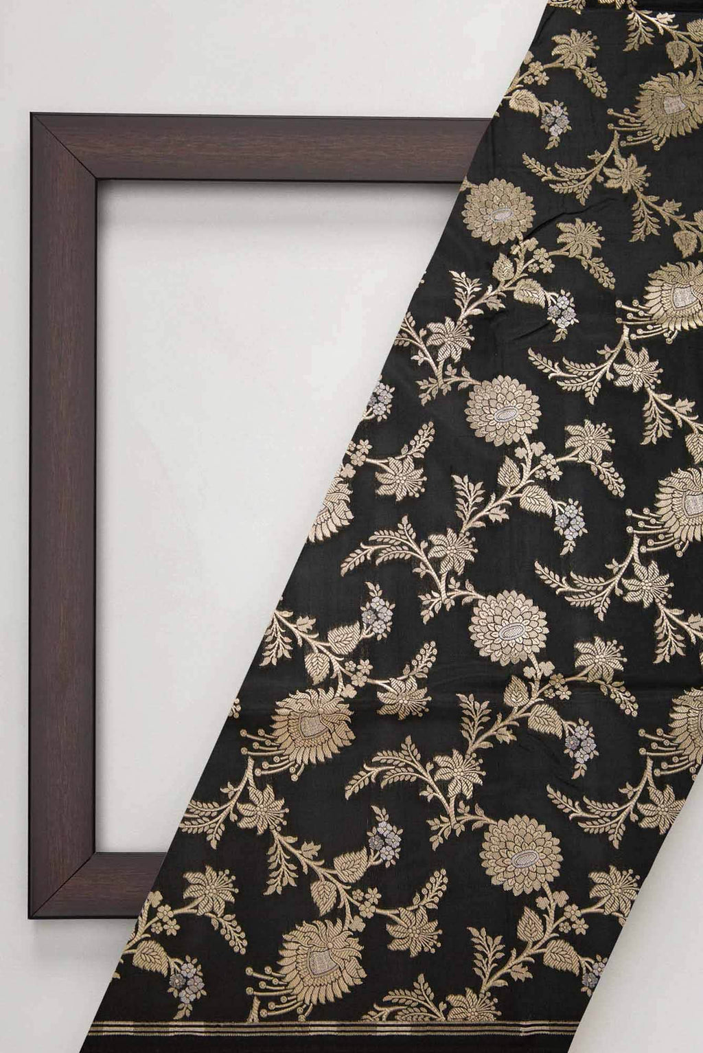 Black Banarasi Silk Dress Material