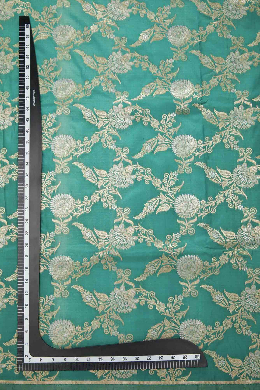 Green Banarasi Silk Dress Material
