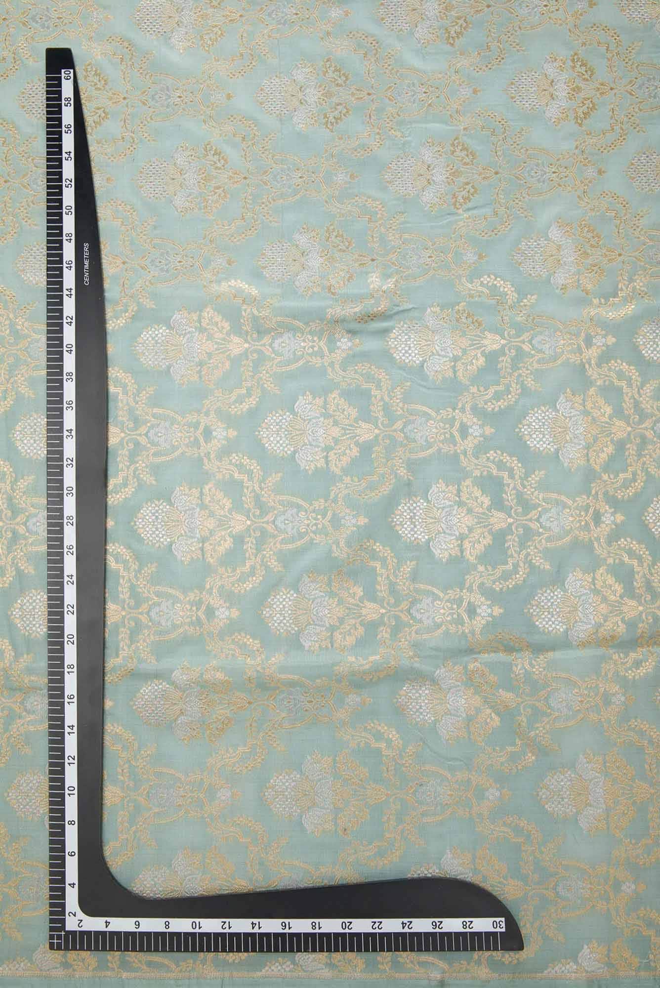 Grey Banarasi Silk Dress Material