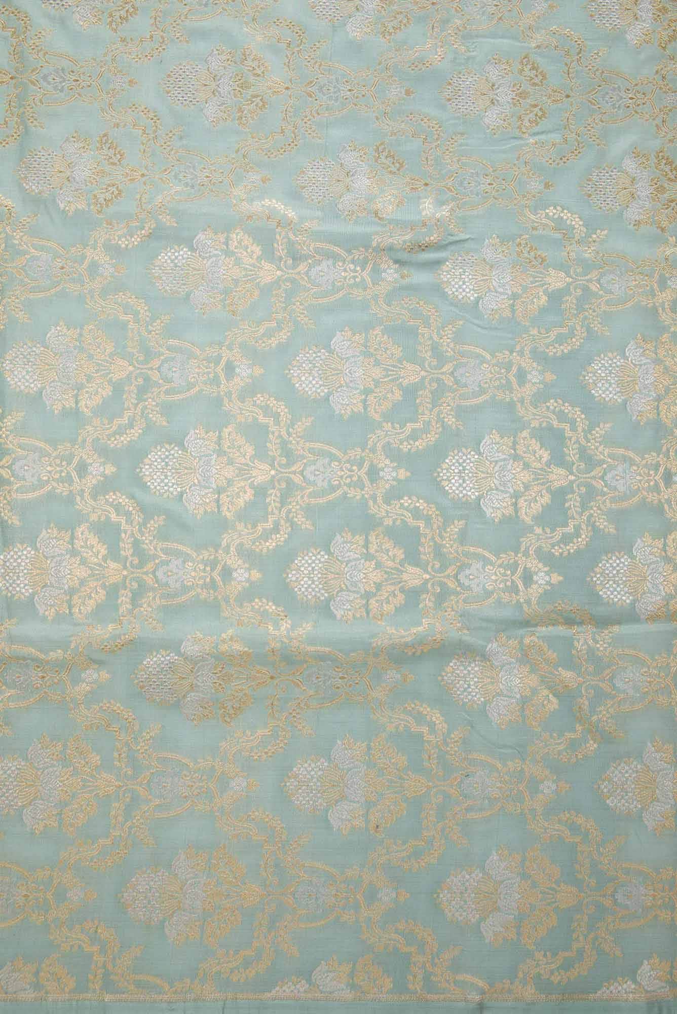 Grey Banarasi Silk Dress Material