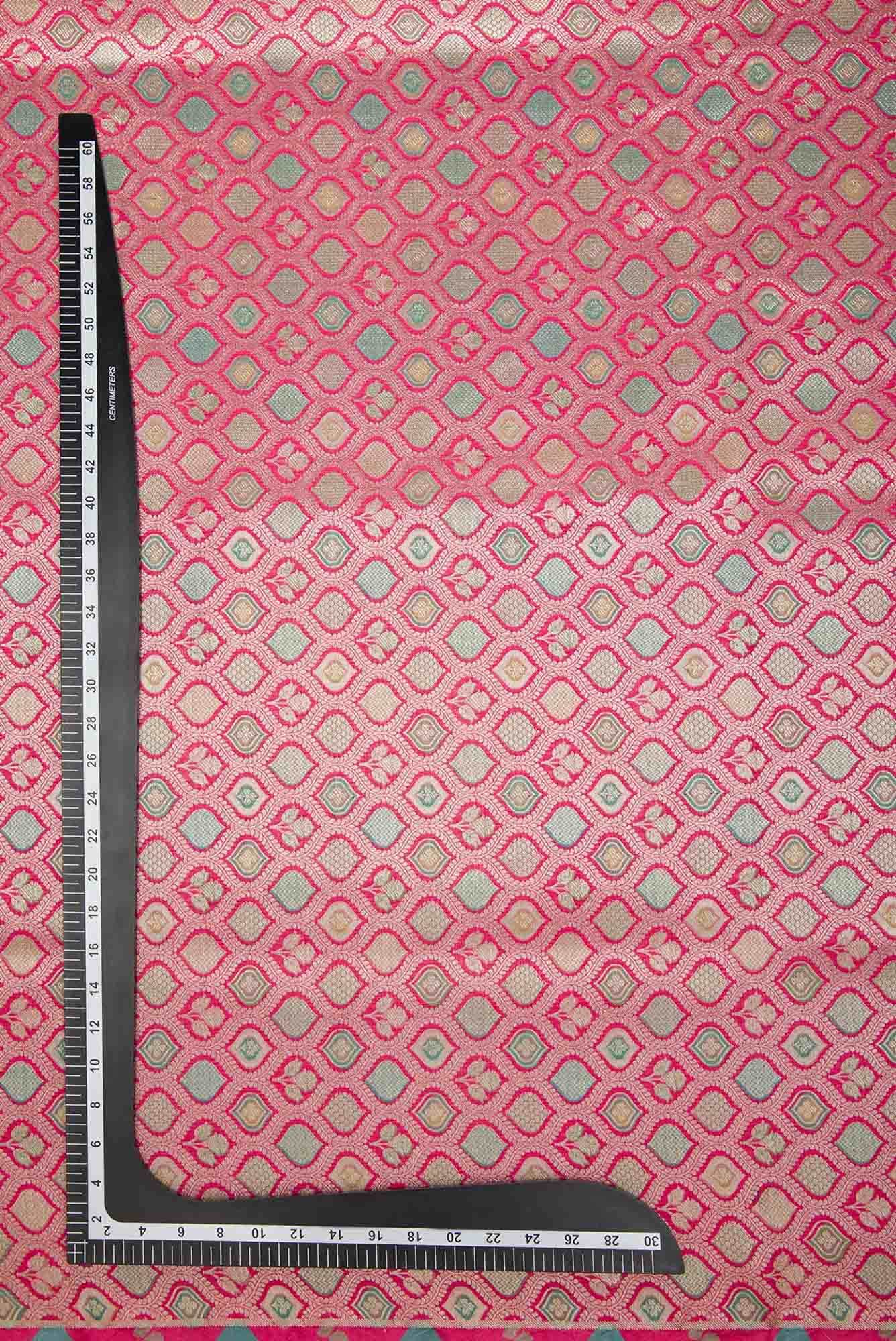 Pink Banarasi Silk Dress Material