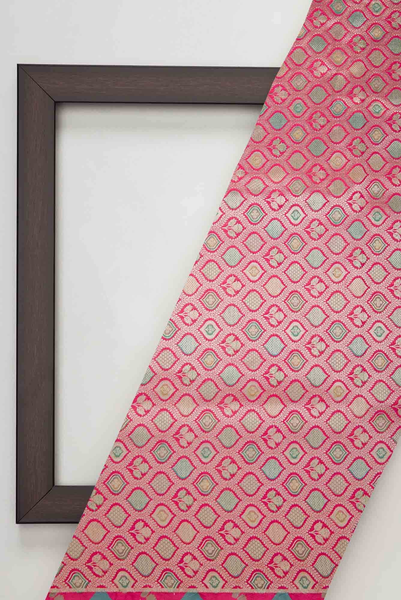 Pink Banarasi Silk Dress Material