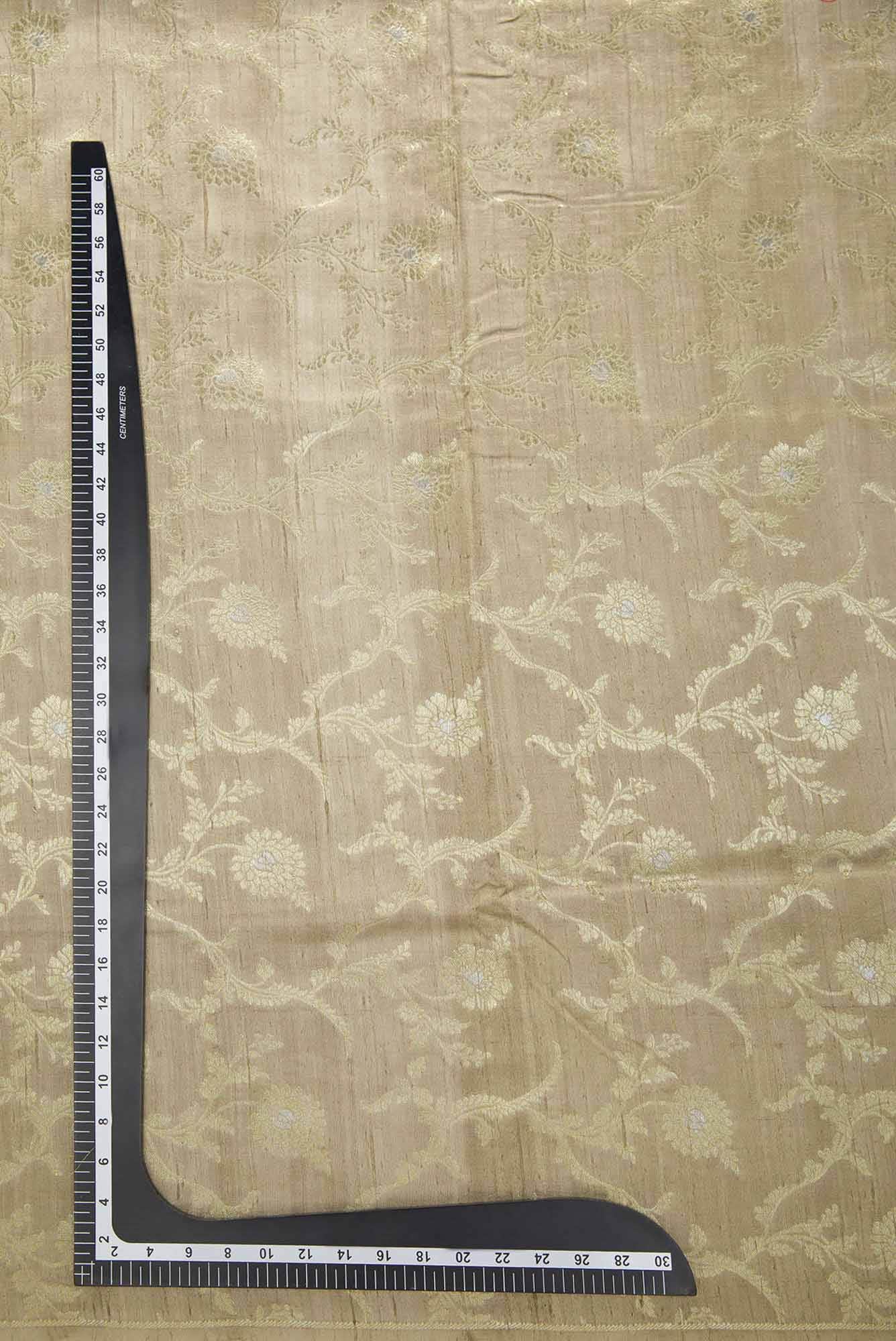 Dark Beige Banarasi Silk Dress Material