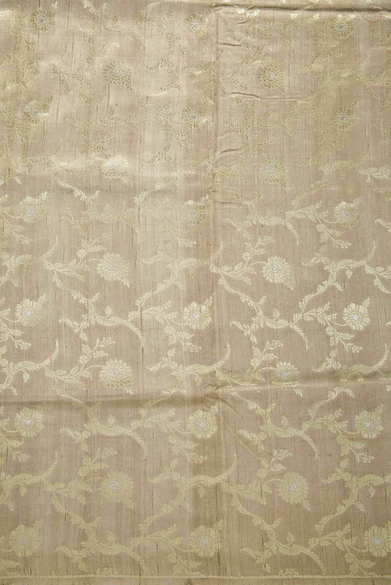 Dark Beige Banarasi Silk Dress Material
