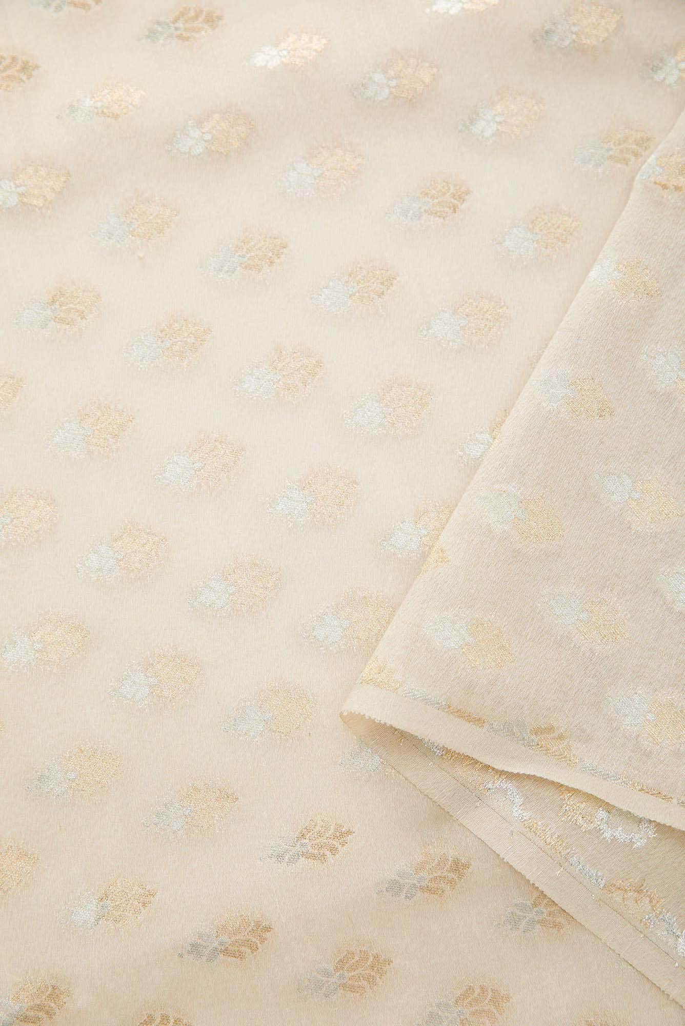 Beige Banarasi Silk Dress Material