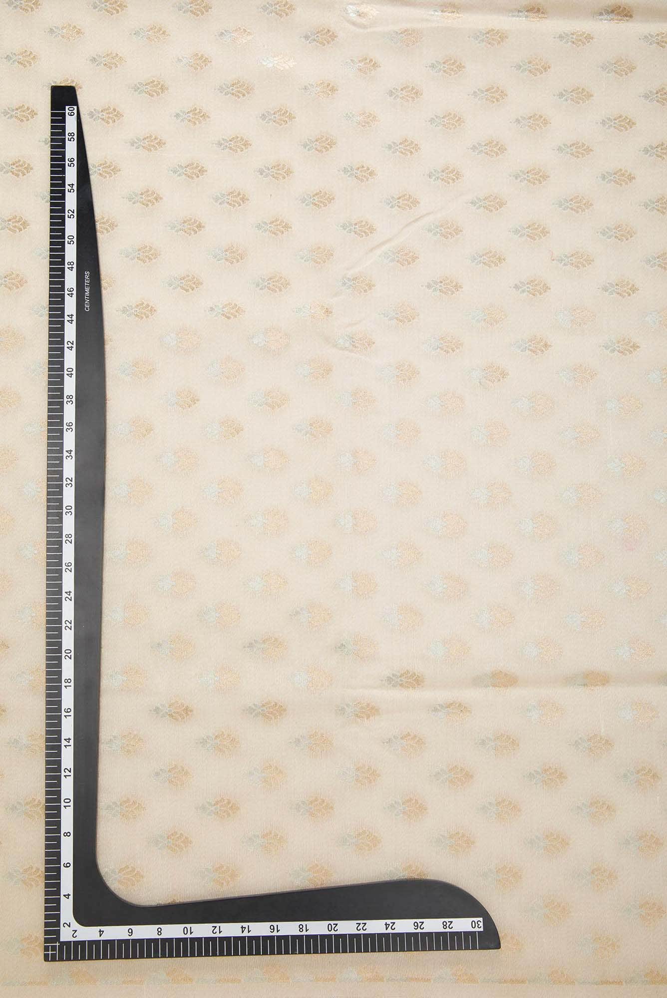 Beige Banarasi Silk Dress Material