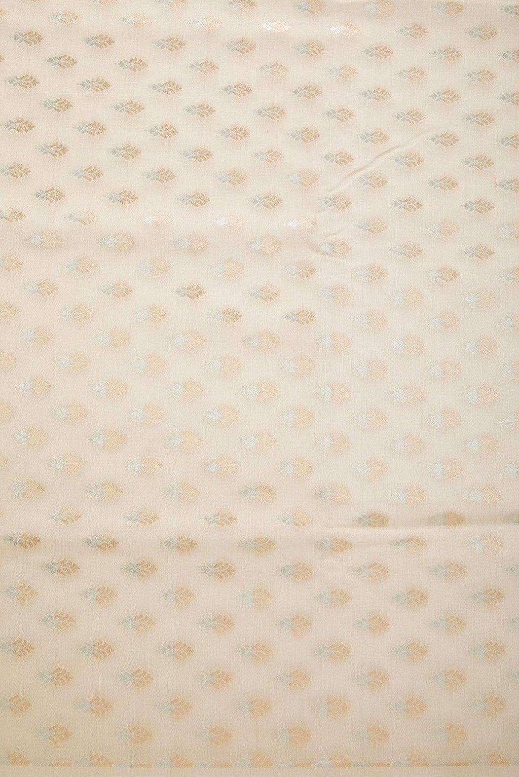 Beige Banarasi Silk Dress Material