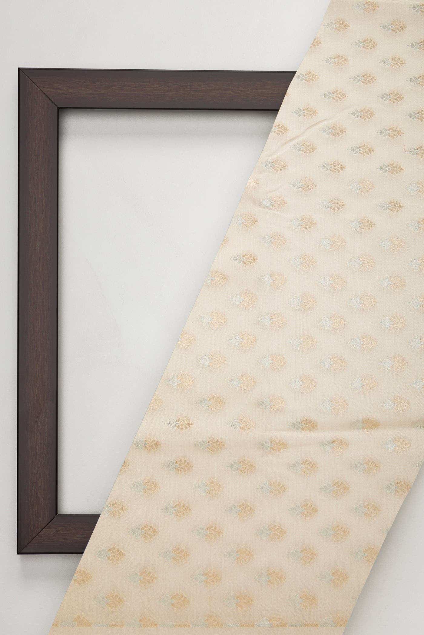 Beige Banarasi Silk Dress Material