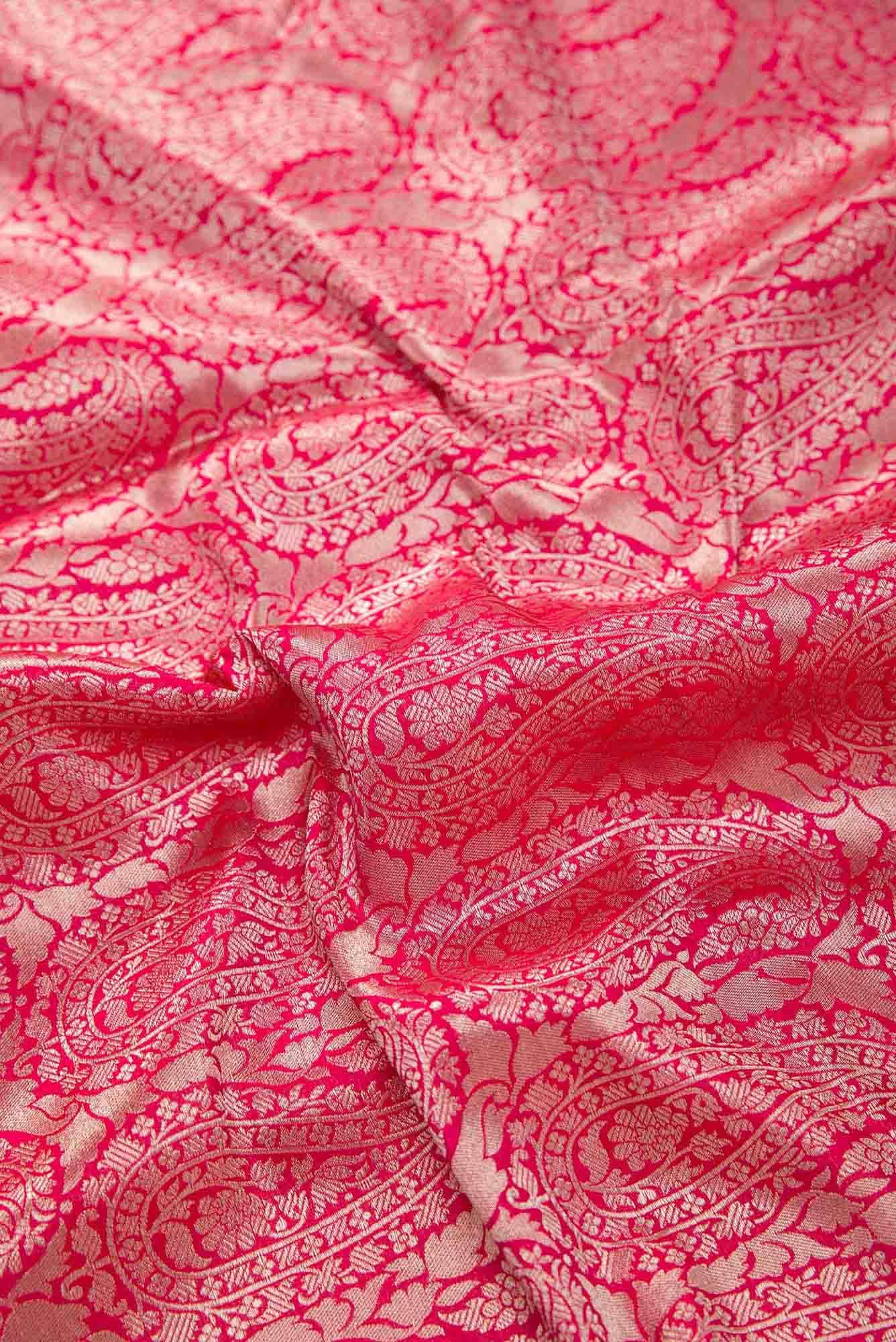 Dark Pink Banarasi Silk Dress Material
