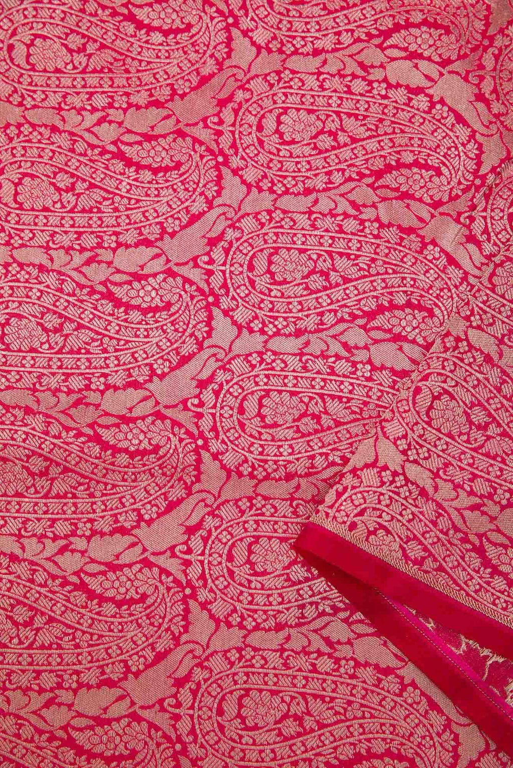 Dark Pink Banarasi Silk Dress Material