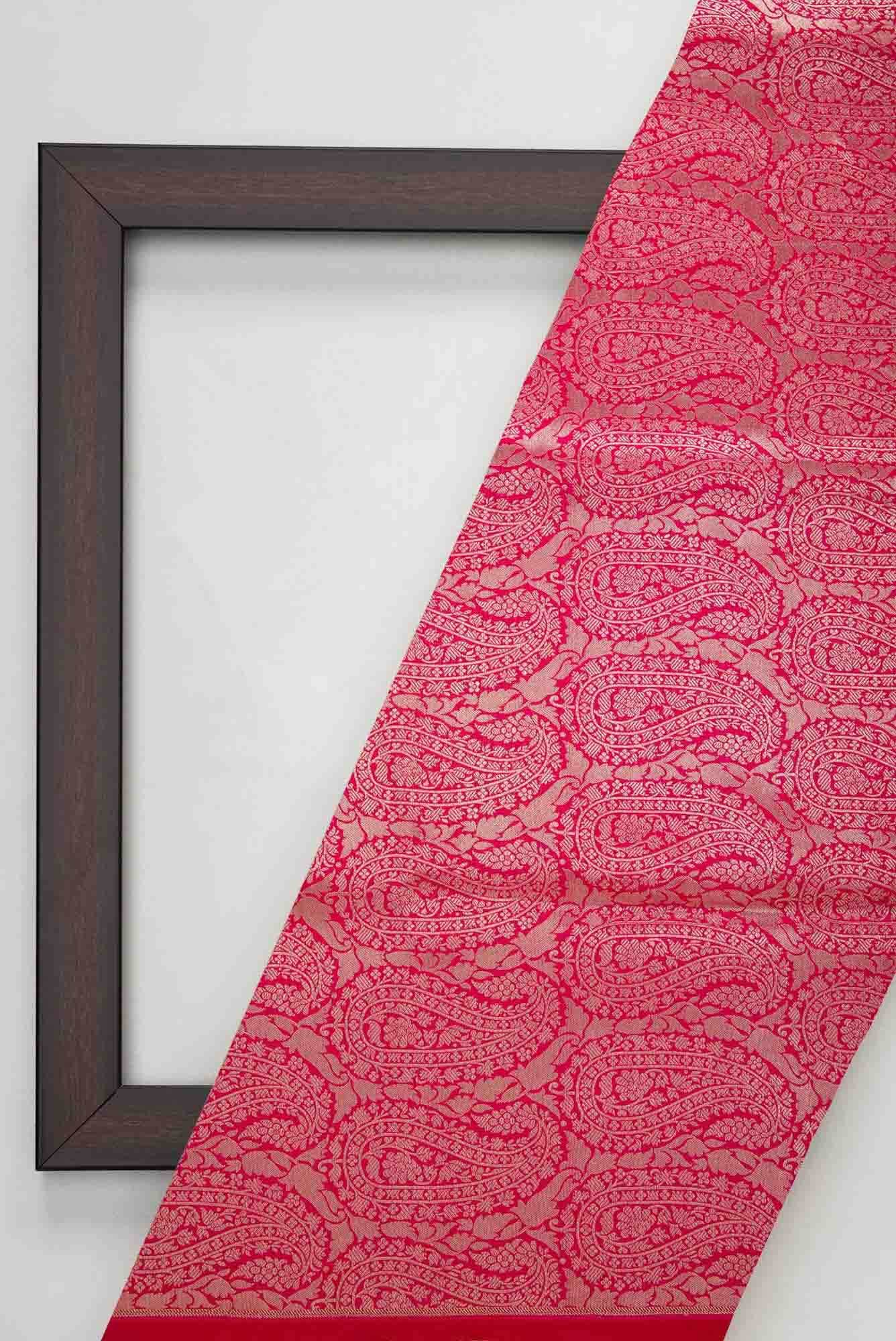 Dark Pink Banarasi Silk Dress Material