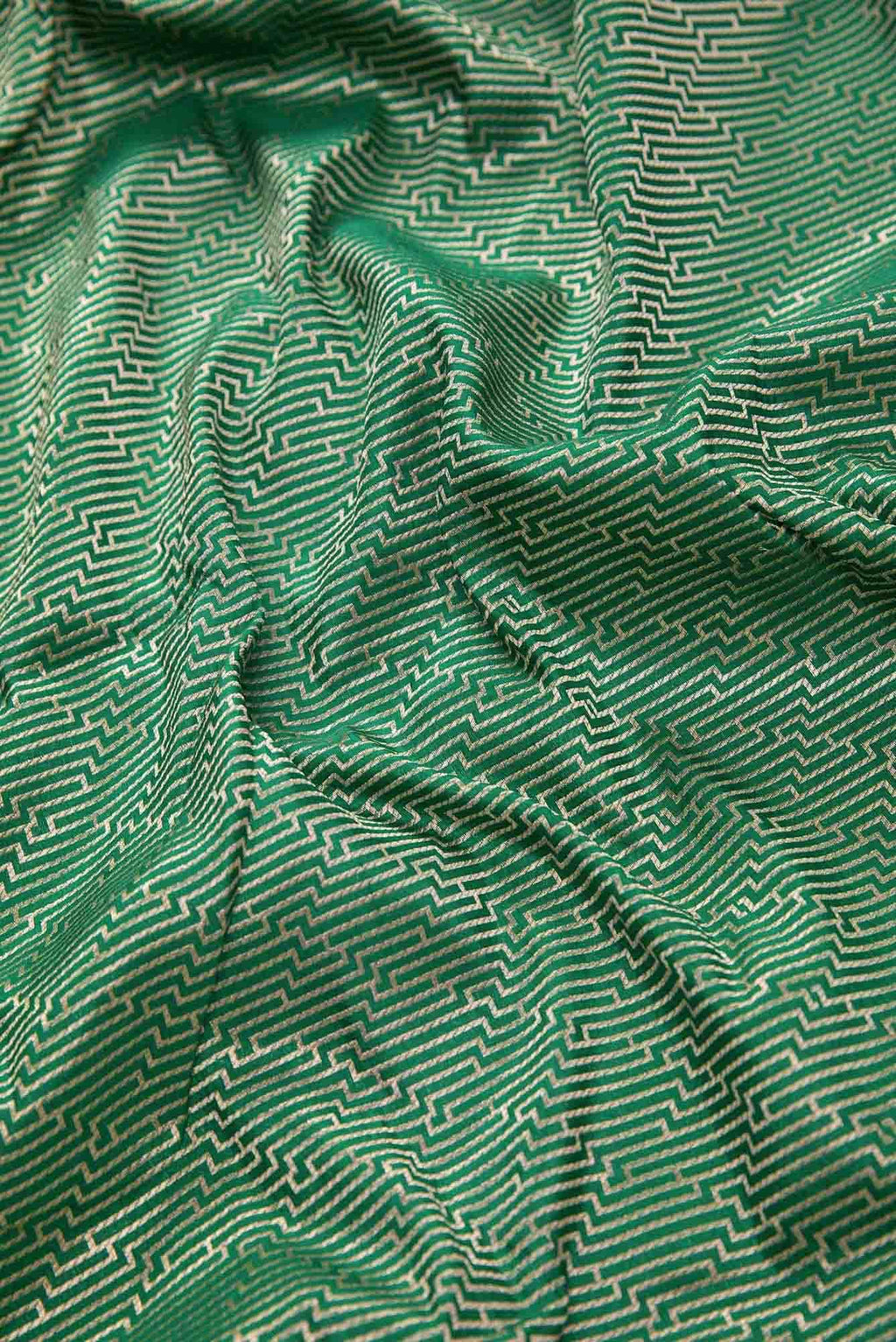 Green Banarasi Silk Dress Material