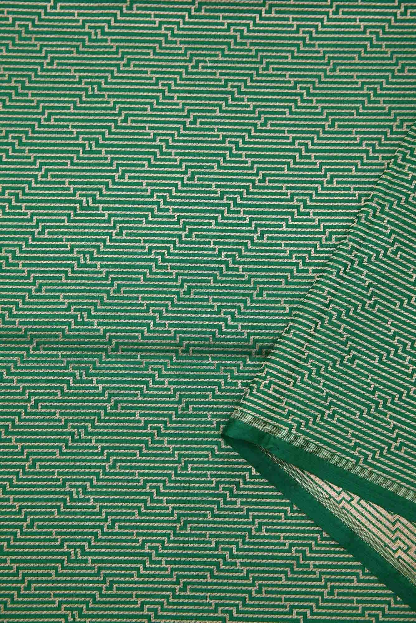 Green Banarasi Silk Dress Material