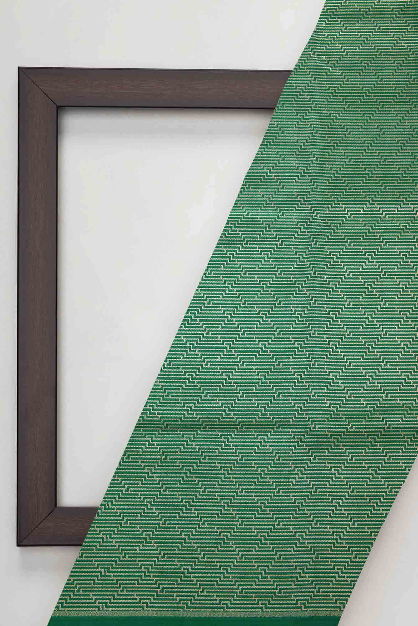 Green Banarasi Silk Dress Material