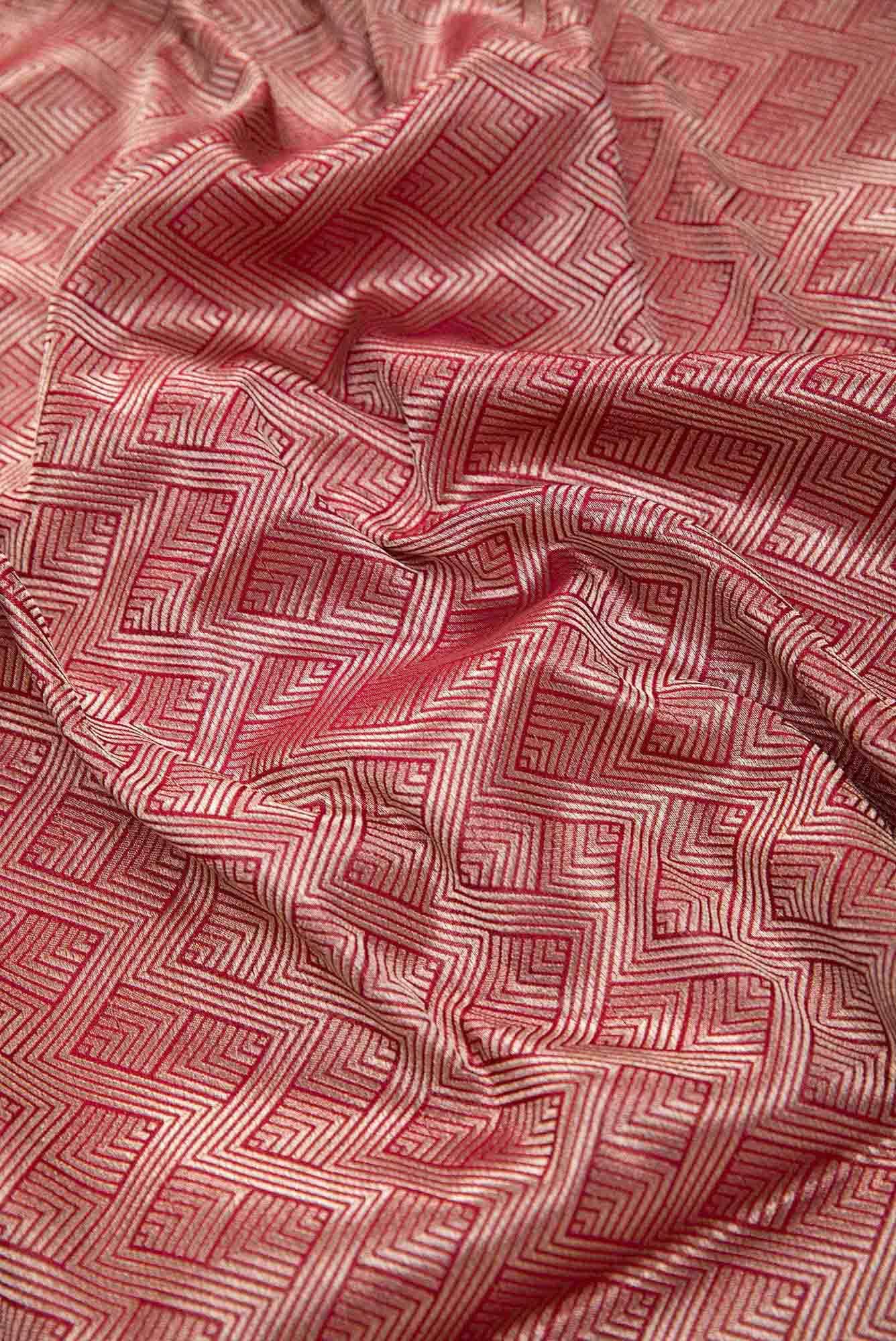 Maroon Banarasi Silk Dress Material