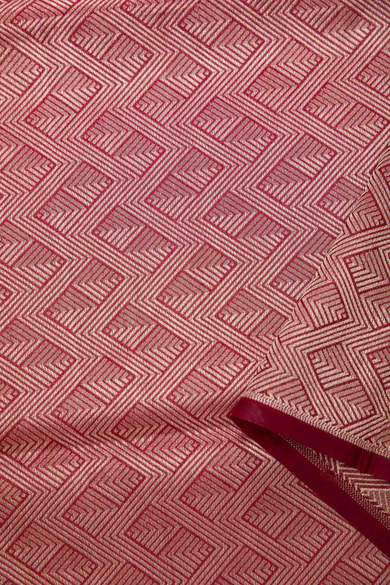Maroon Banarasi Silk Dress Material