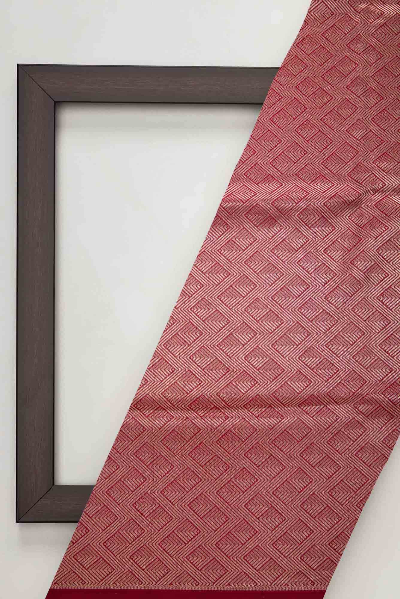 Maroon Banarasi Silk Dress Material