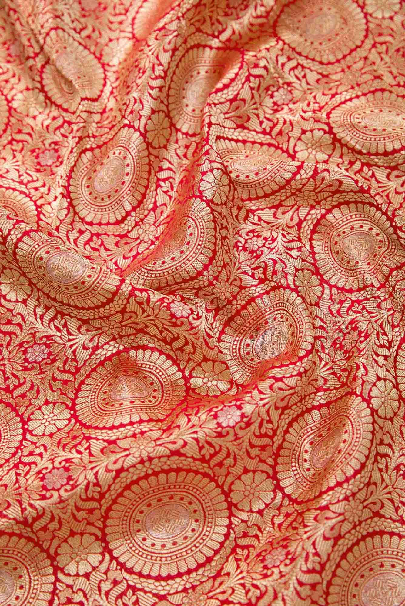 Red Banarasi Silk Dress Material