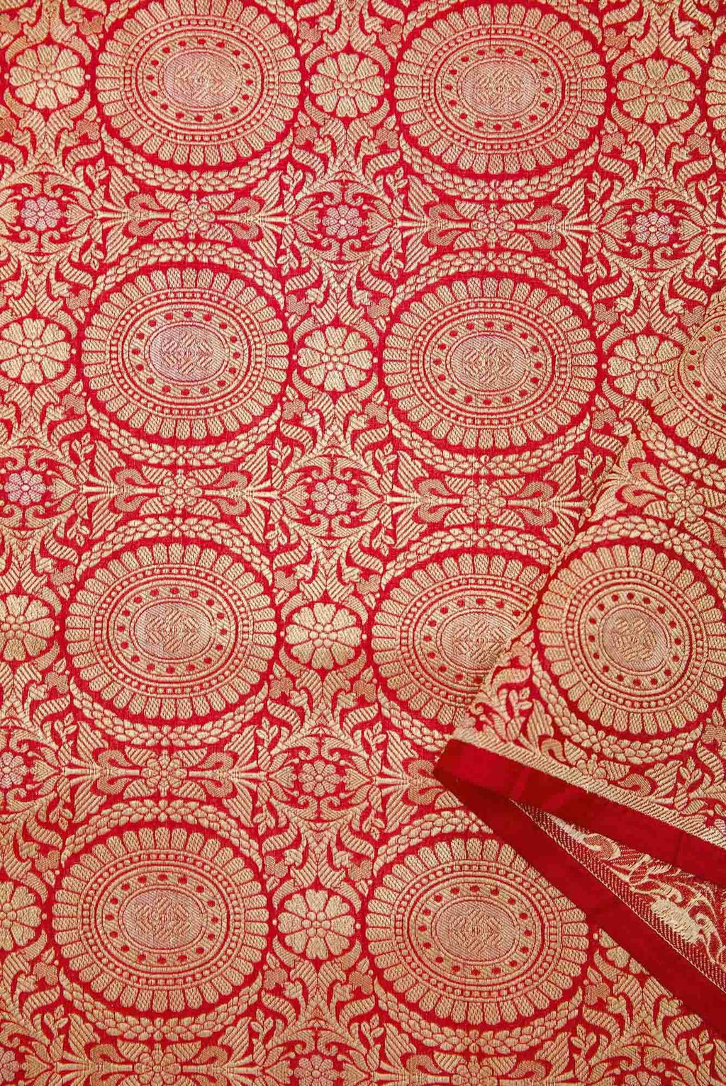 Red Banarasi Silk Dress Material