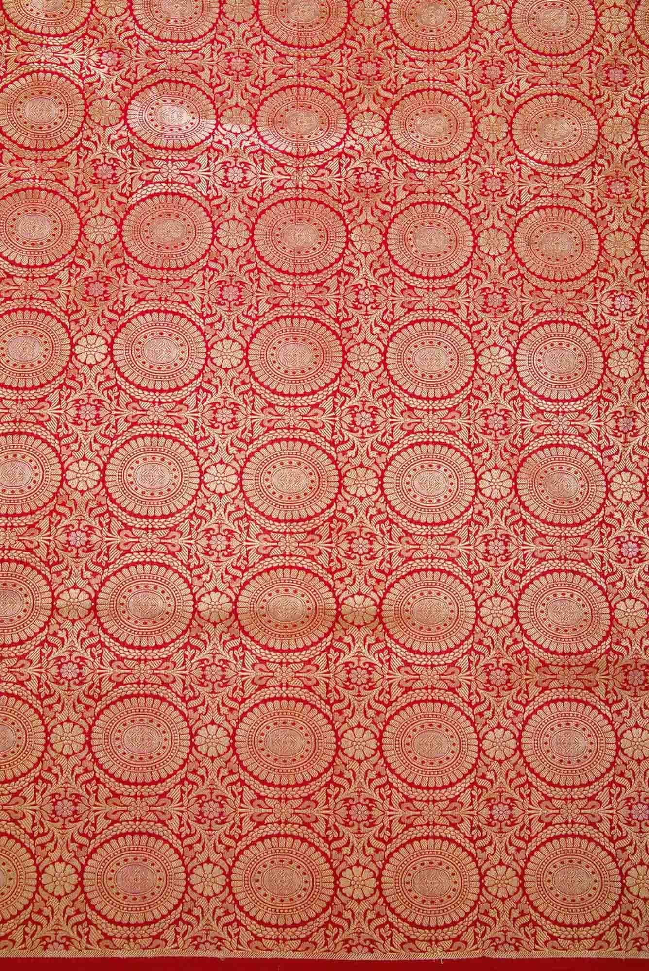 Red Banarasi Silk Dress Material