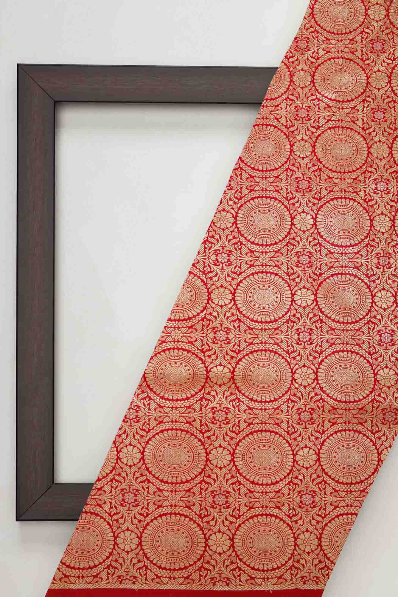 Red Banarasi Silk Dress Material