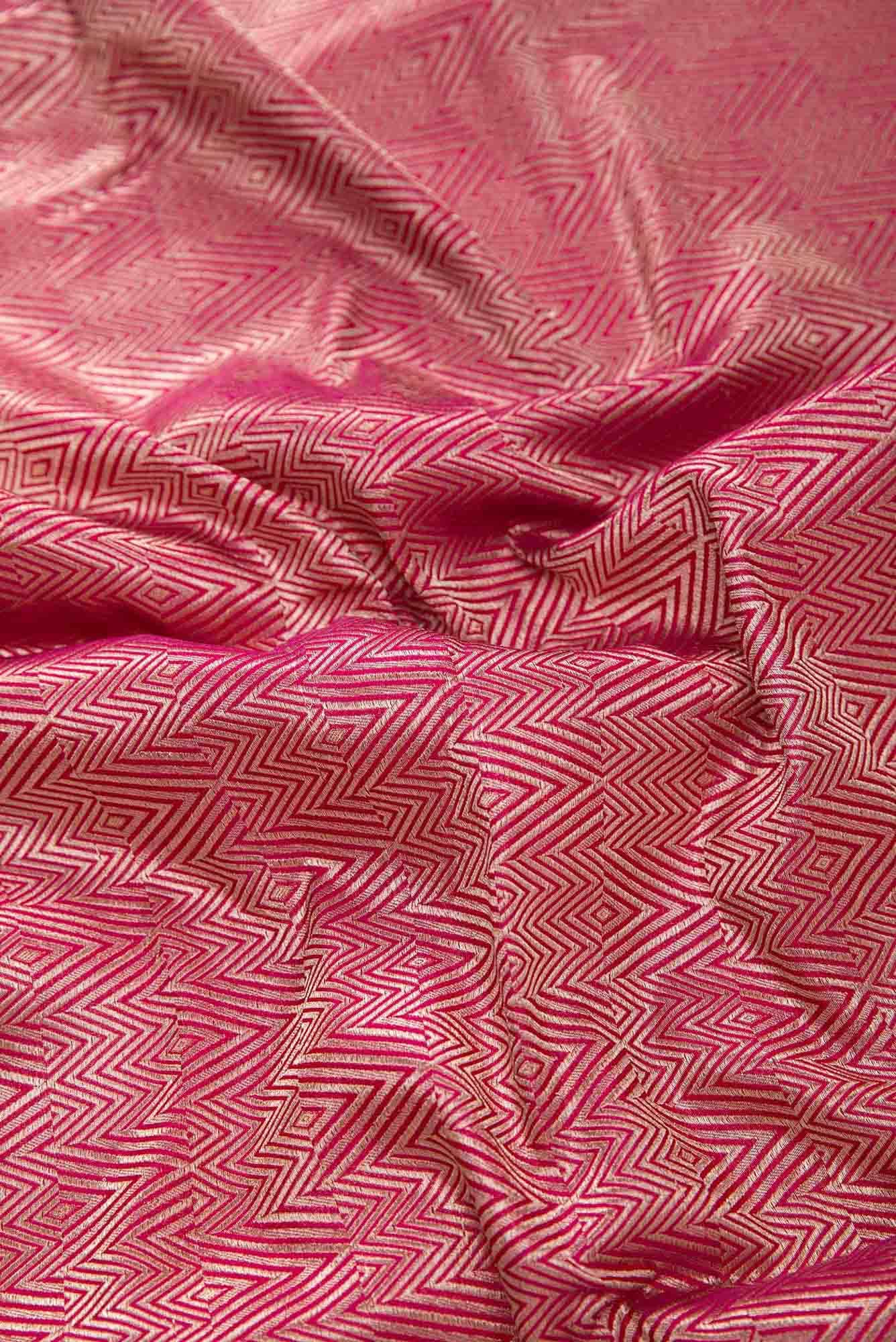 Magenta Banarasi Silk Dress Material