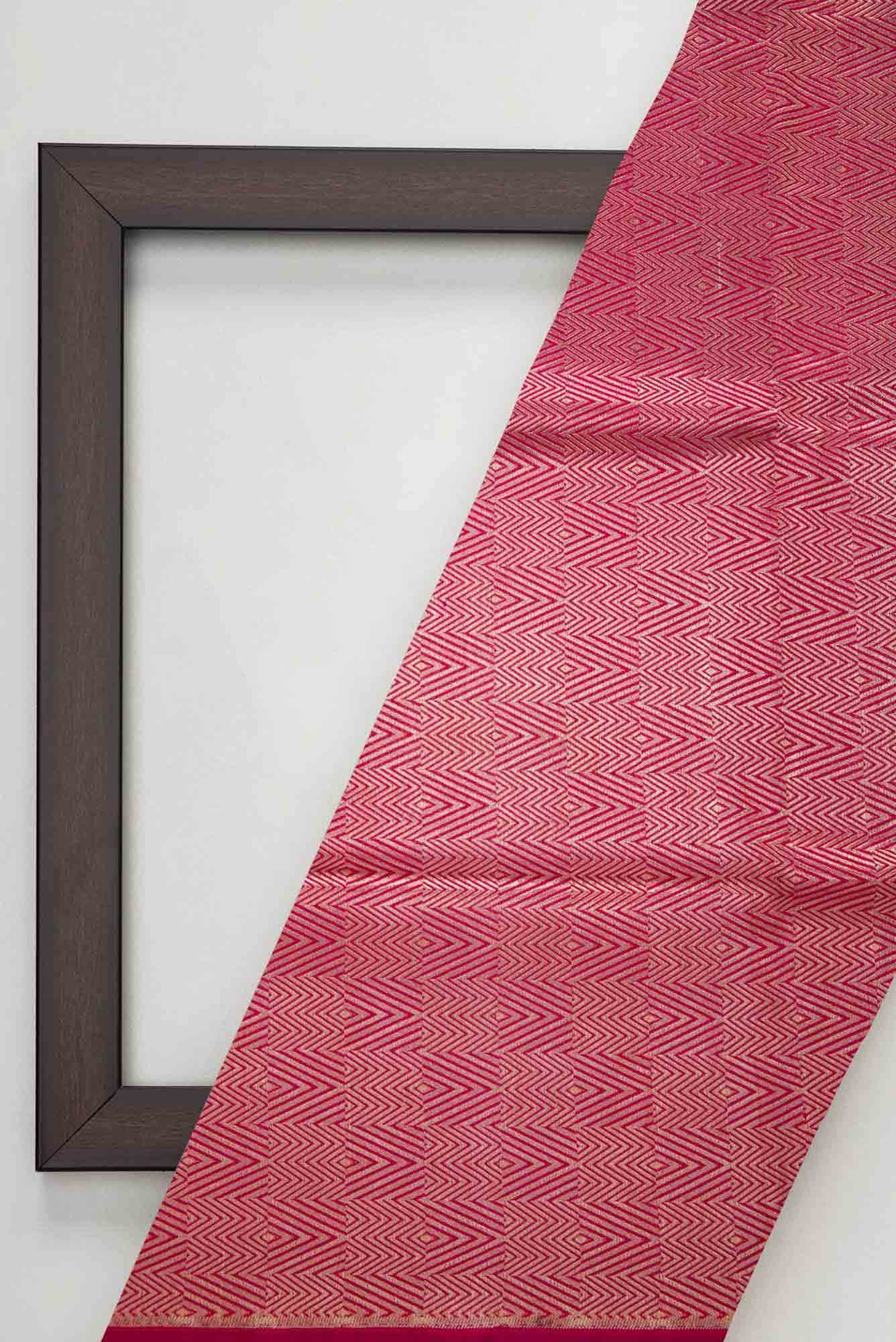 Magenta Banarasi Silk Dress Material
