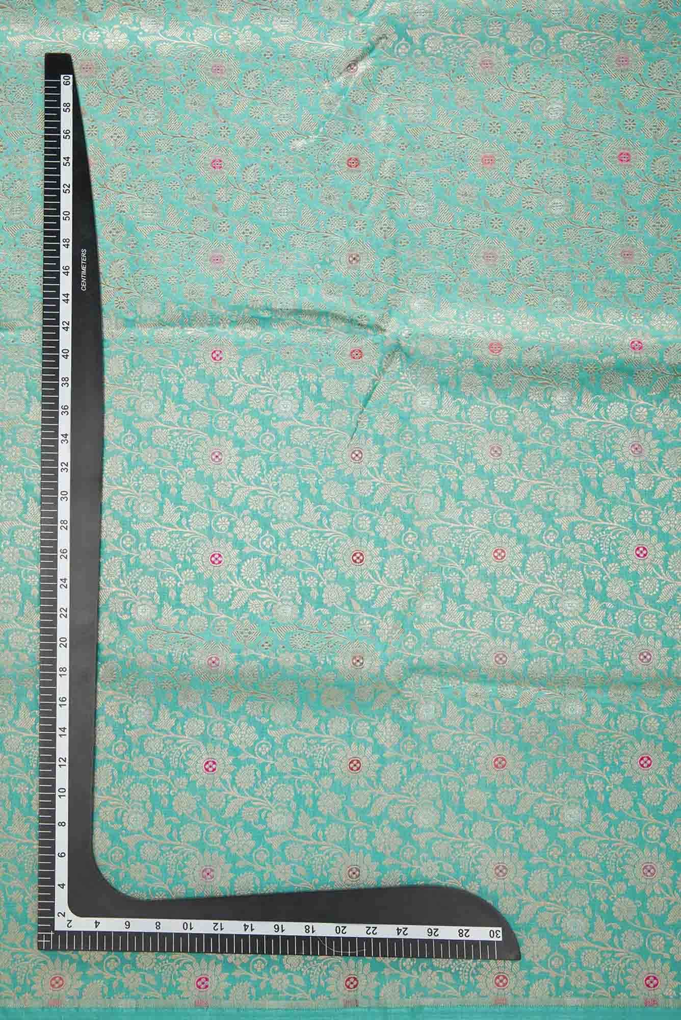 Blue Banarasi Silk Dress Material