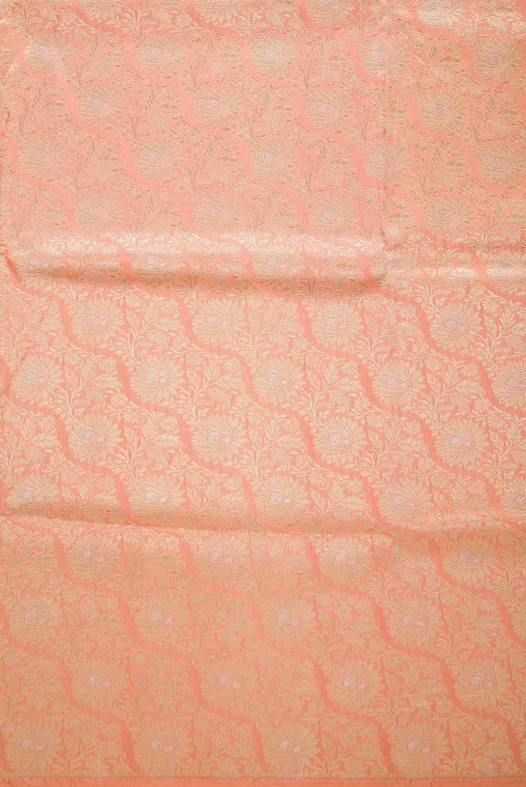 Peach Banarasi Silk Dress Material