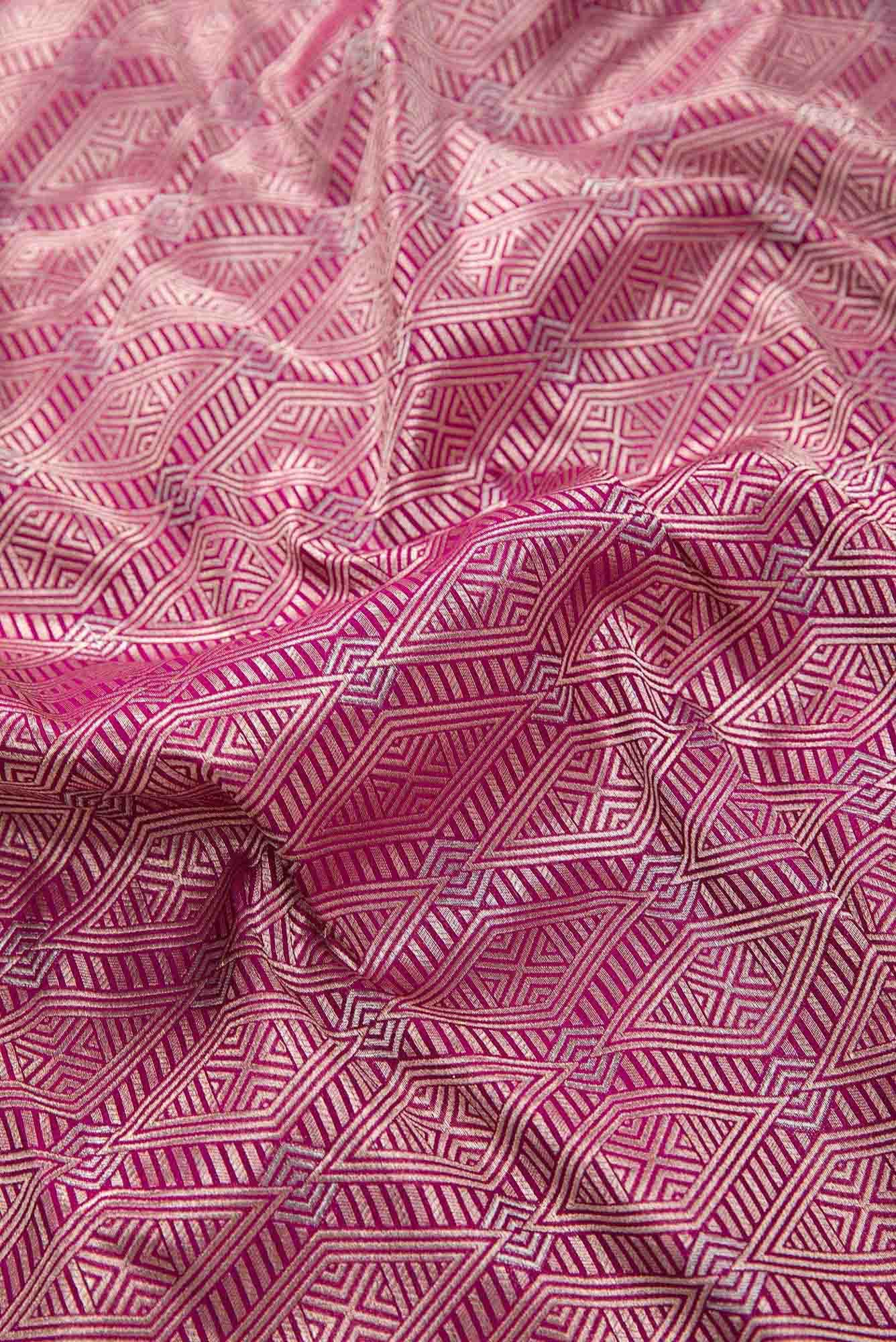 Magenta Banarasi Silk Dress Material
