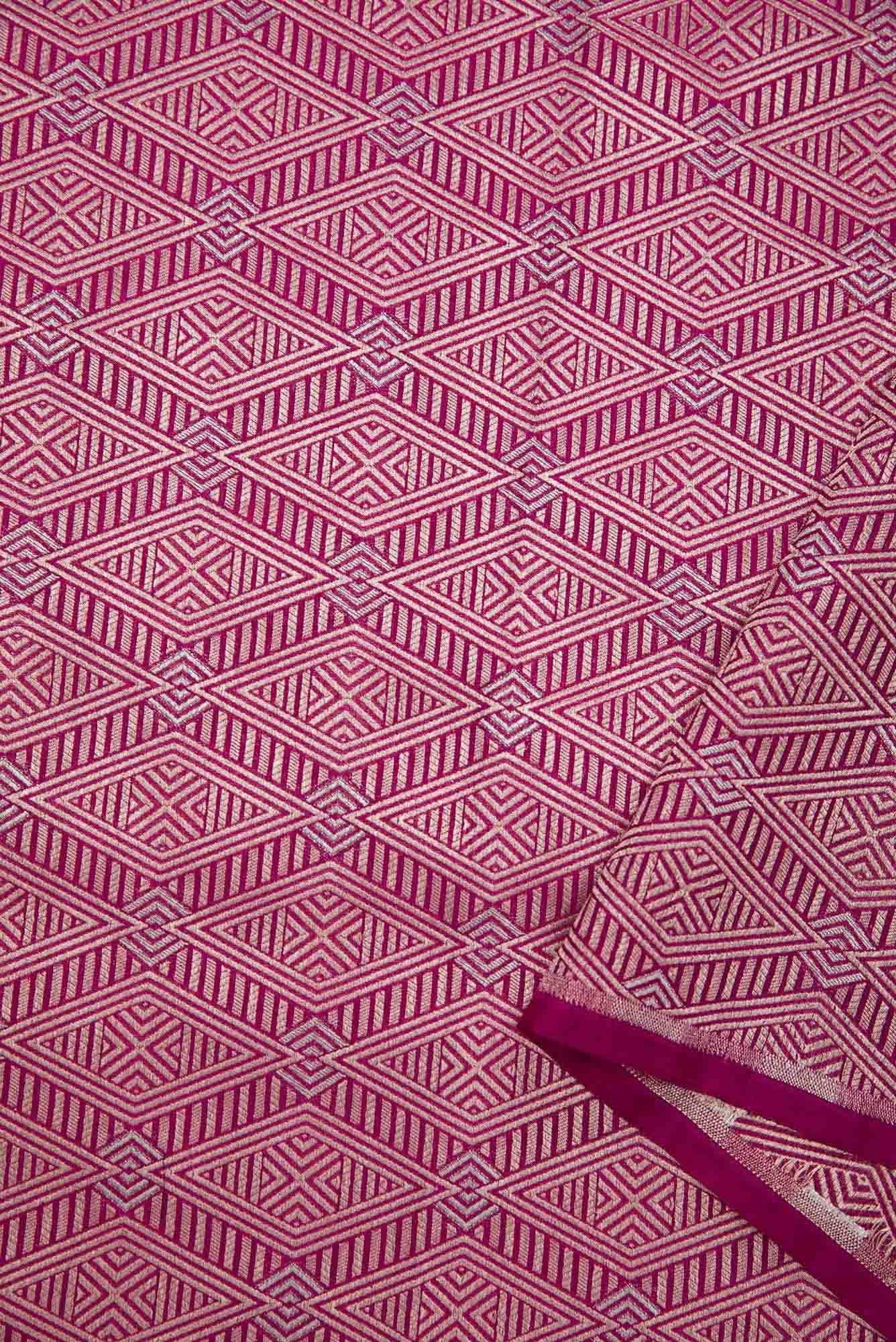 Magenta Banarasi Silk Dress Material