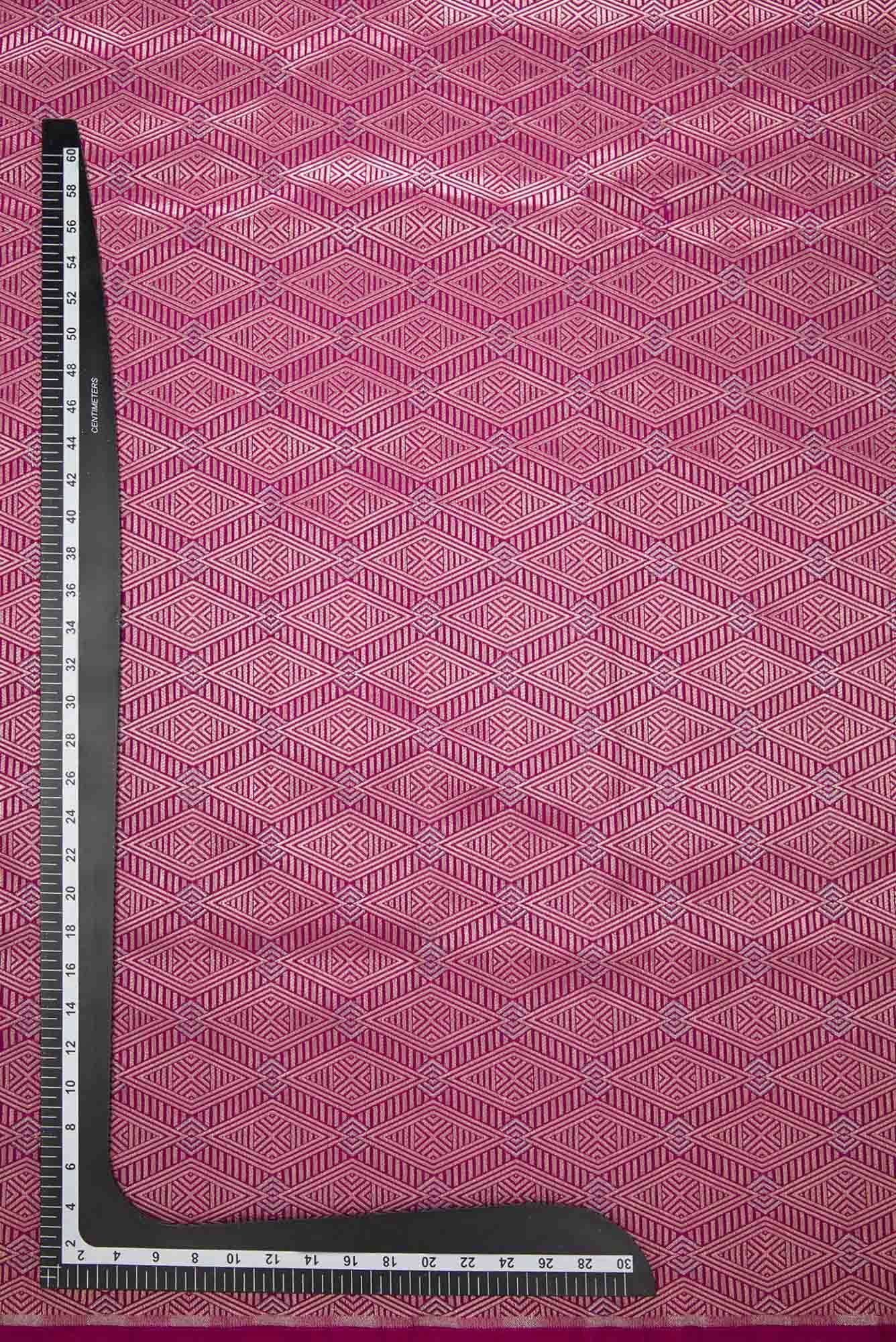 Magenta Banarasi Silk Dress Material