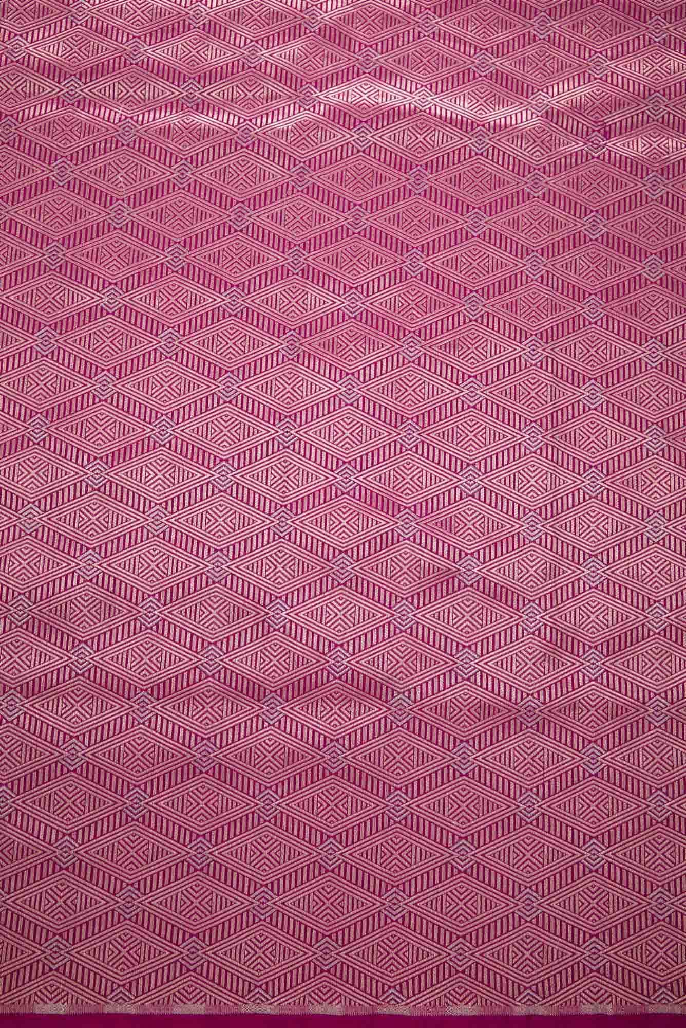Magenta Banarasi Silk Dress Material