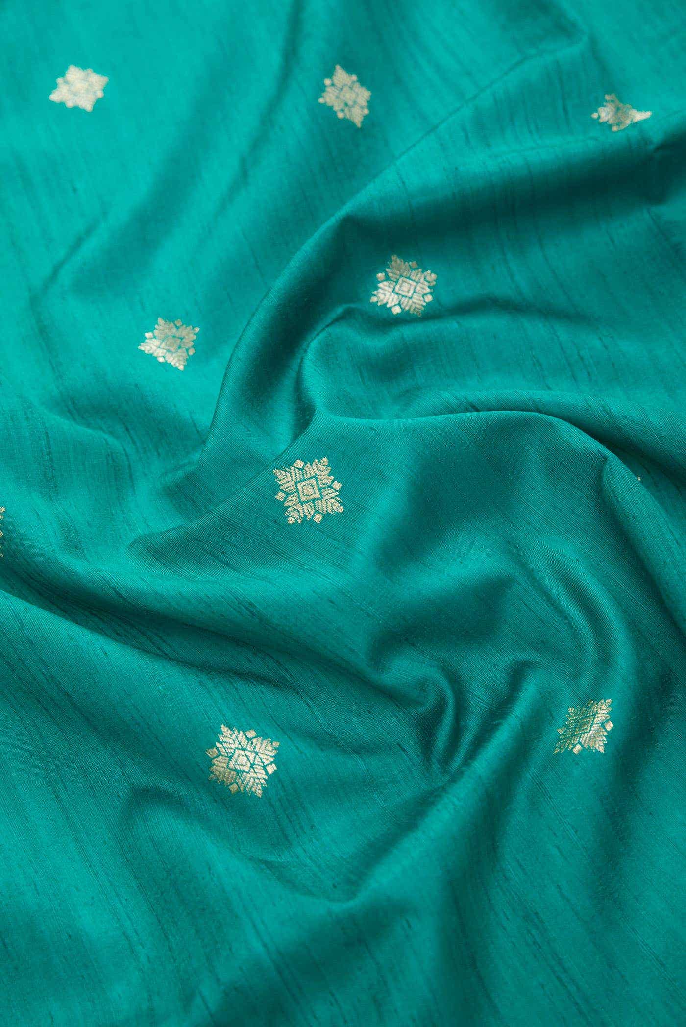Peacock Blue Raw Silk Dress Material