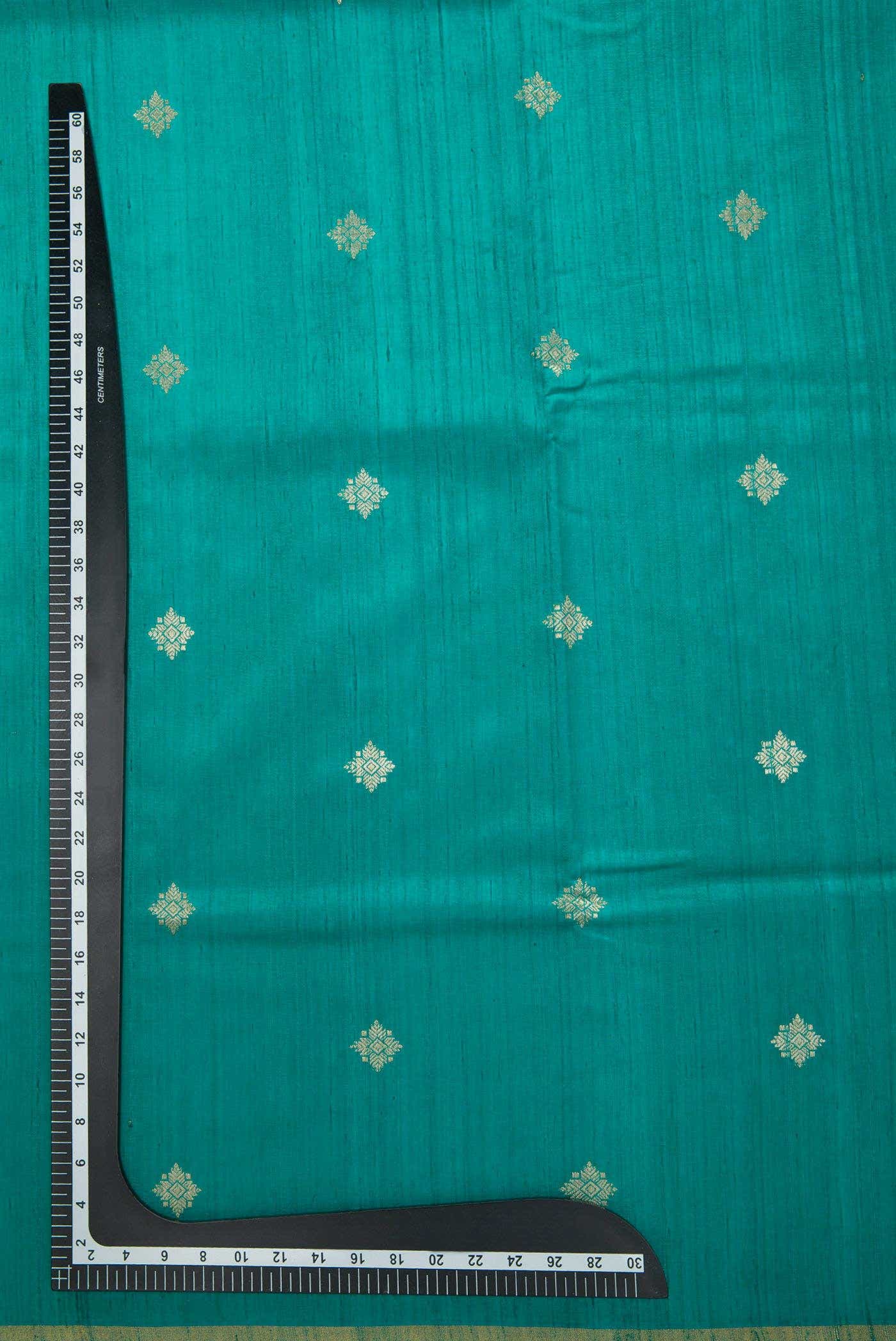 Peacock Blue Raw Silk Dress Material